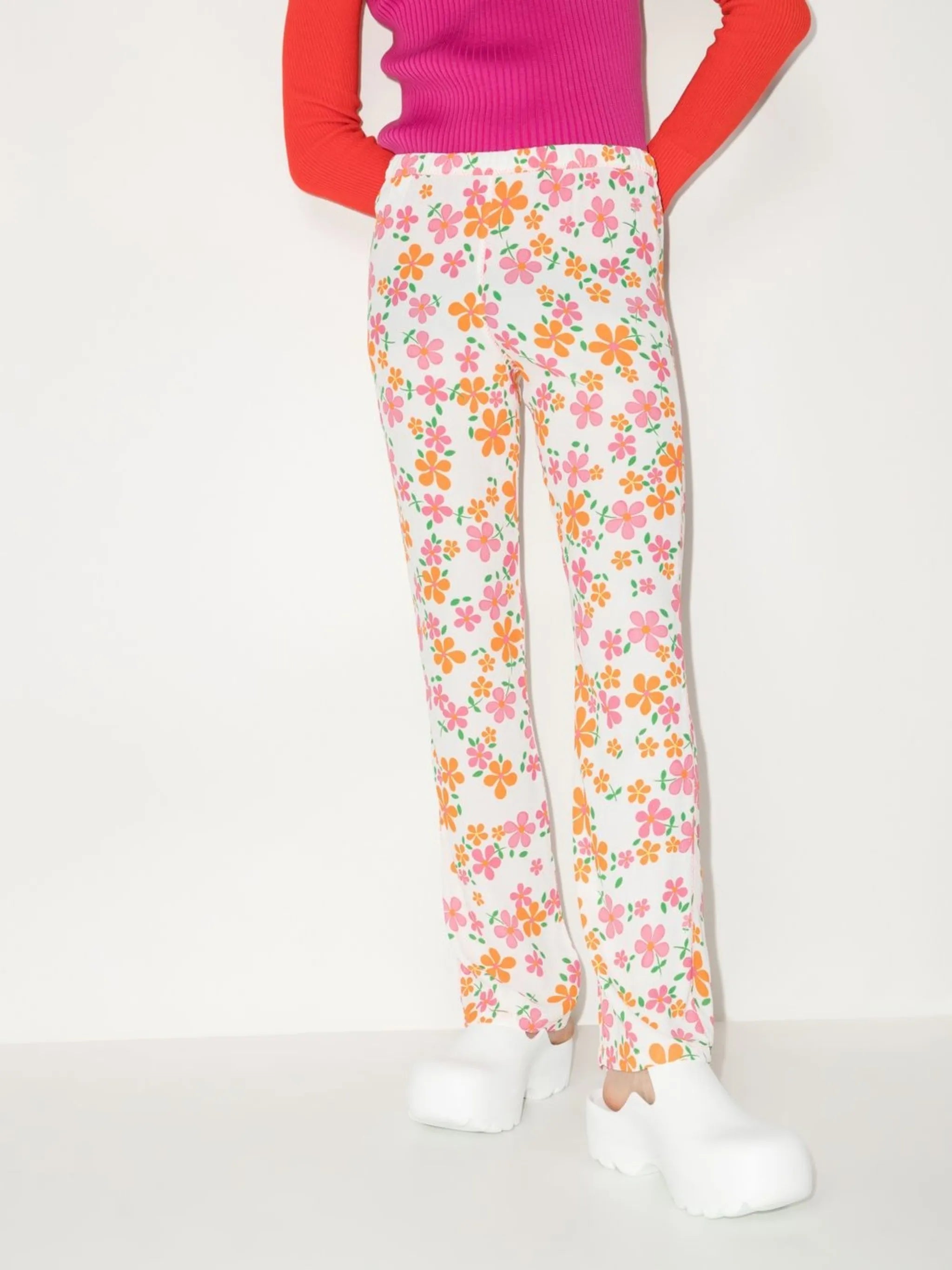 Flora floral-print trousers
