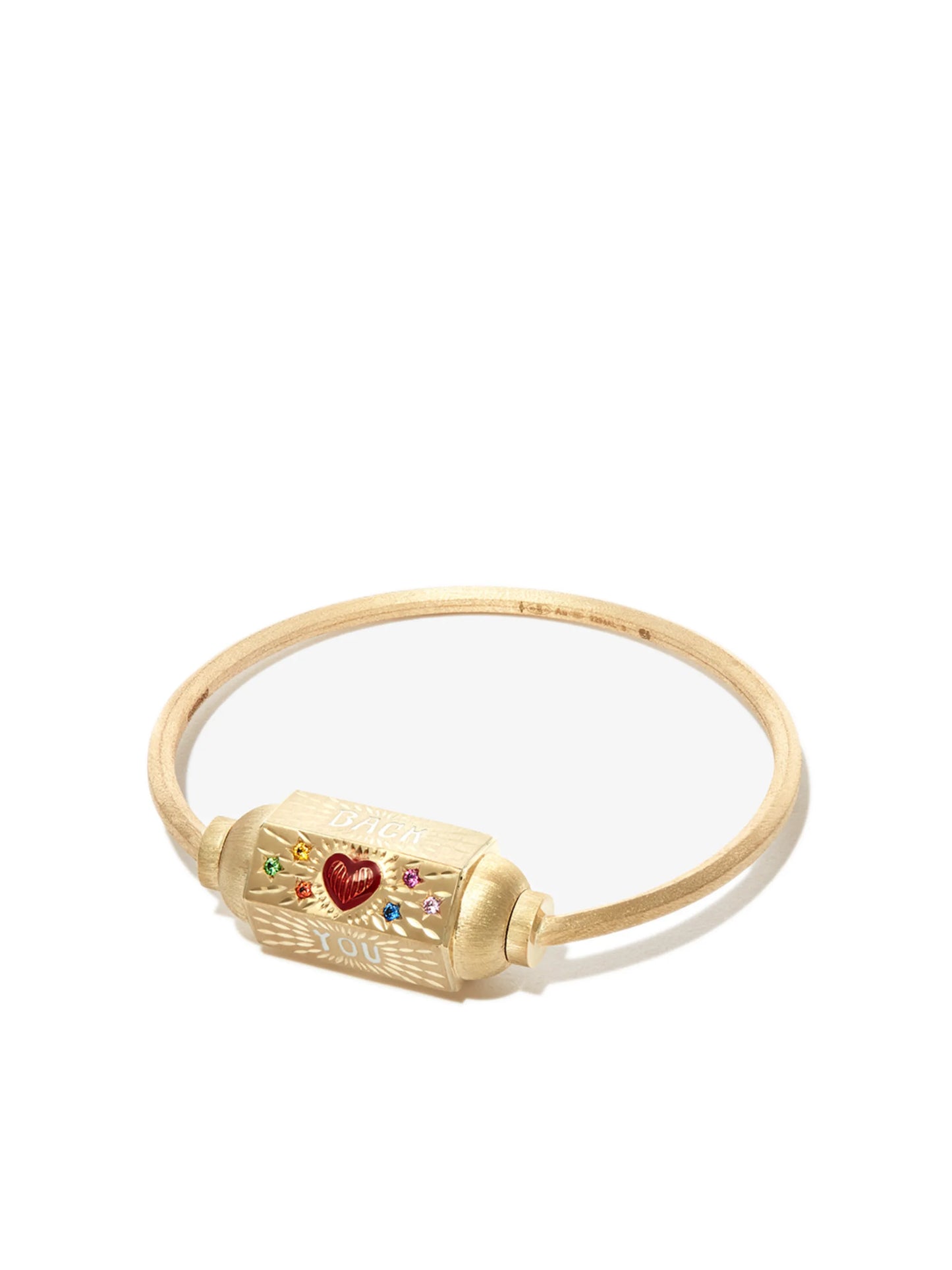 14kt yellow gold Love You sapphire bracelet