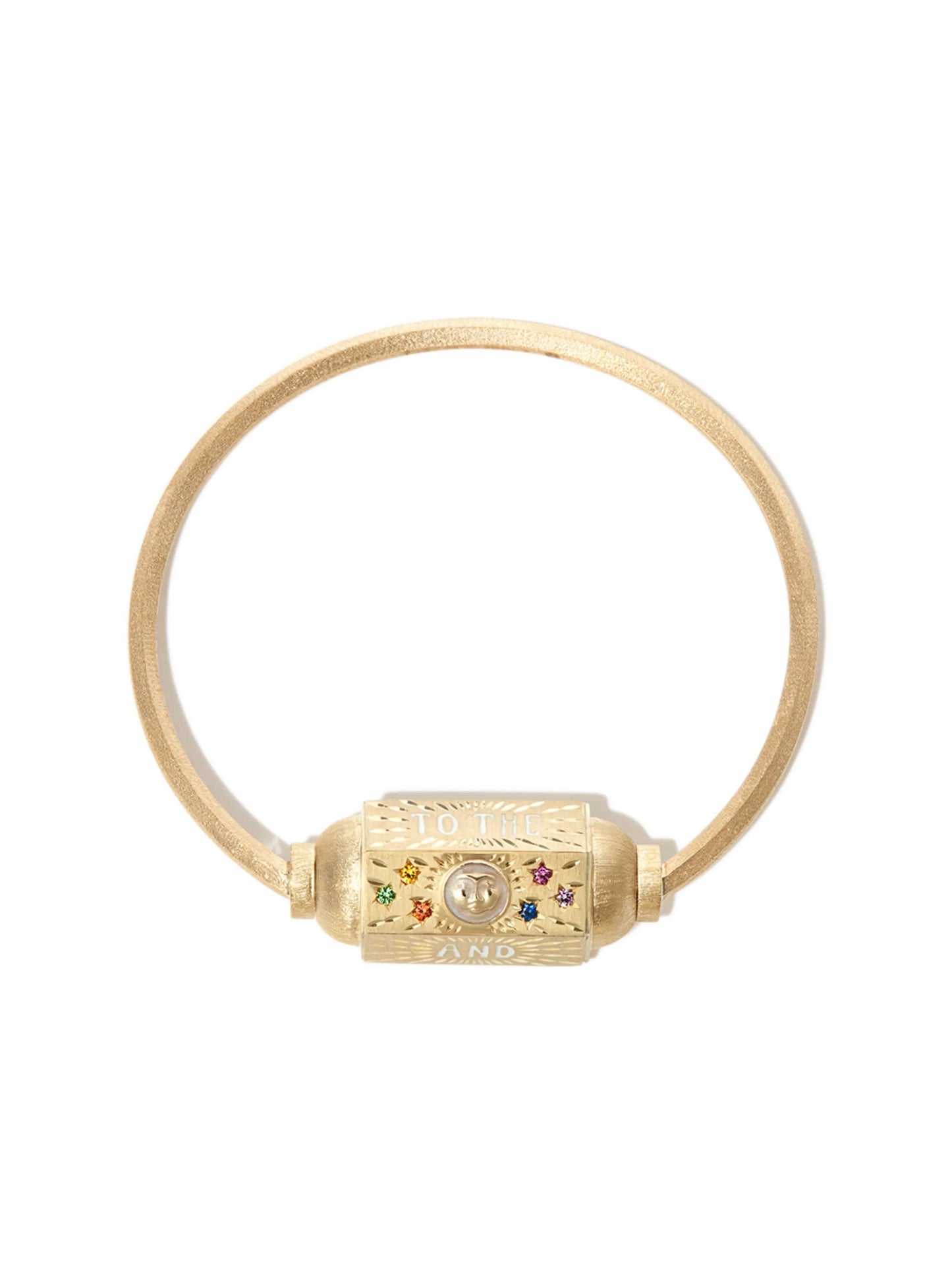 14kt yellow gold Love You sapphire bracelet