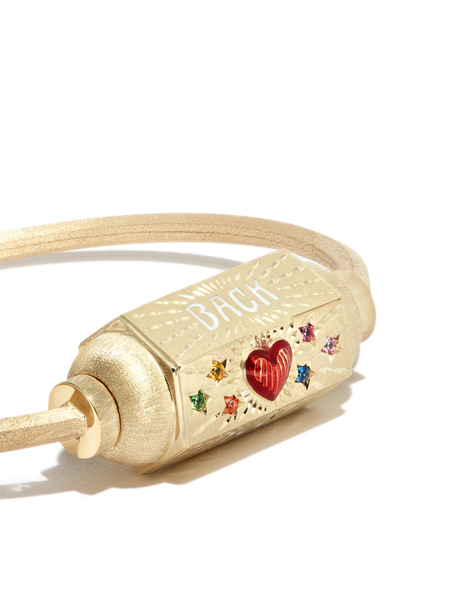 14kt yellow gold Love You sapphire bracelet