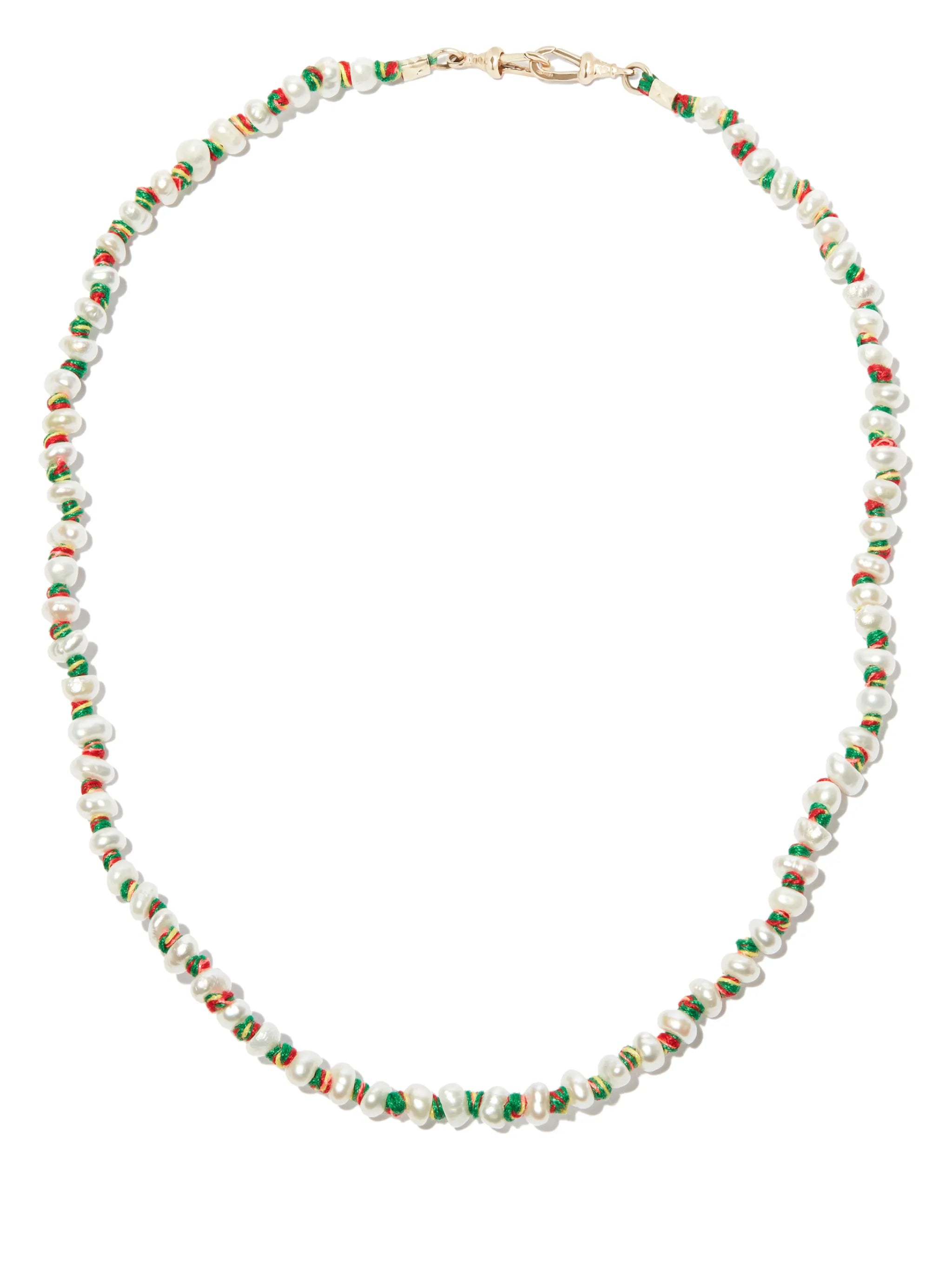 9kt yellow gold pearl necklace