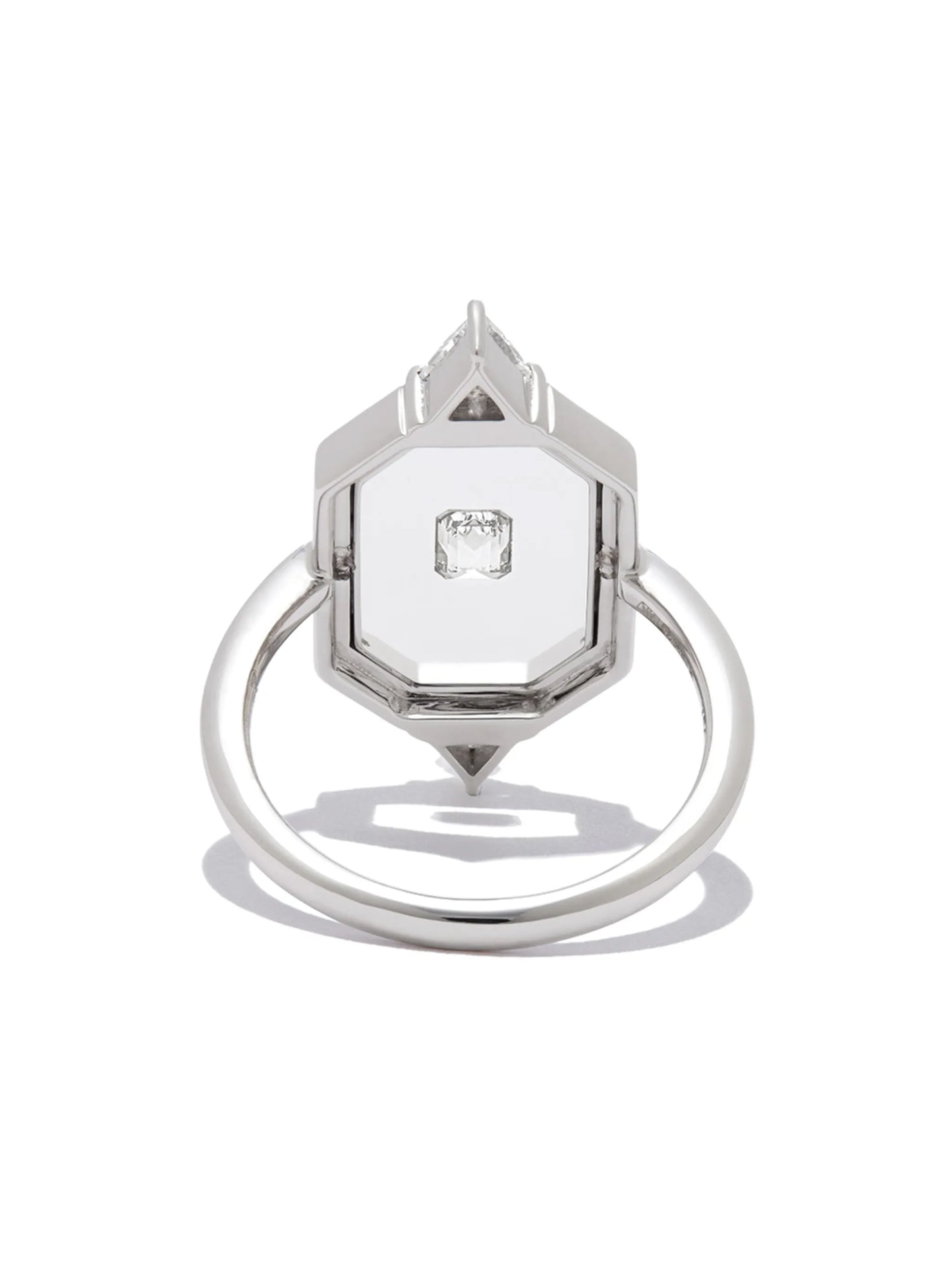 18kt white gold diamond and enamel ring