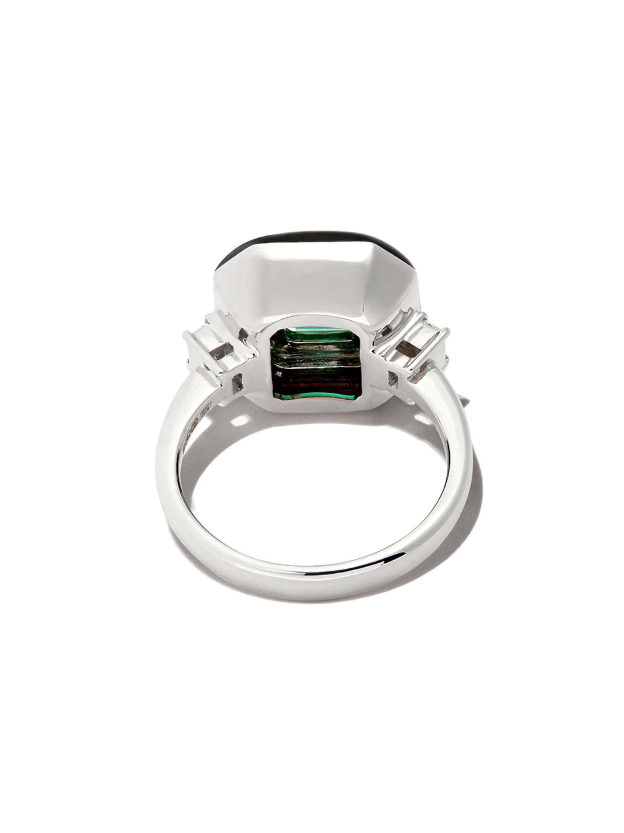 18kt white and yellow gold diamond and enamel ring
