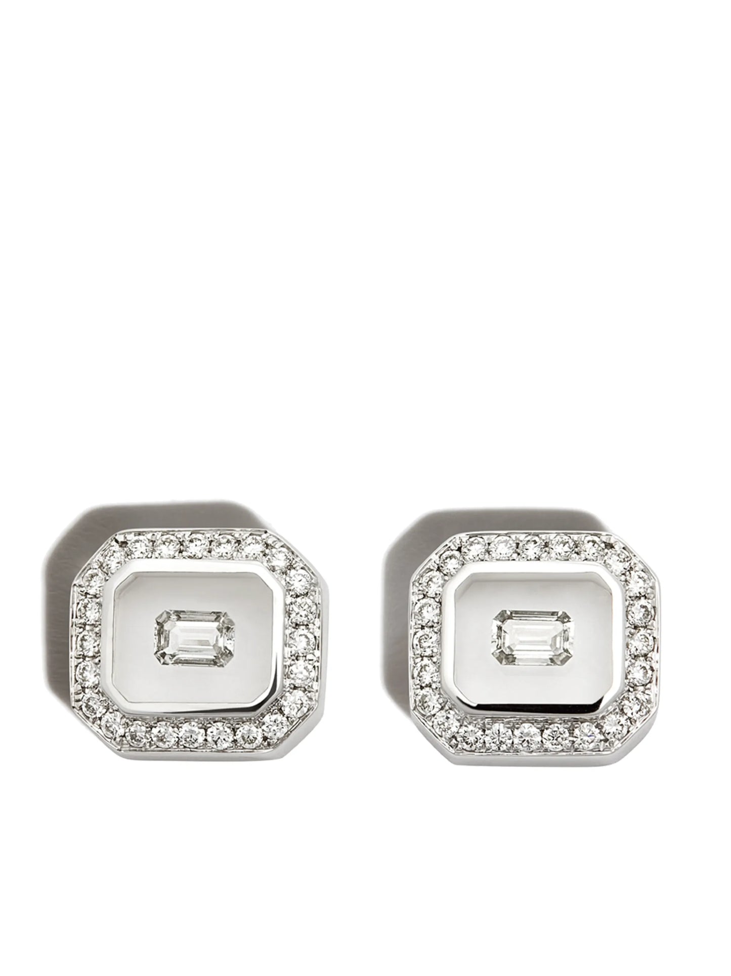 18kt white gold Universe diamond stud earrings