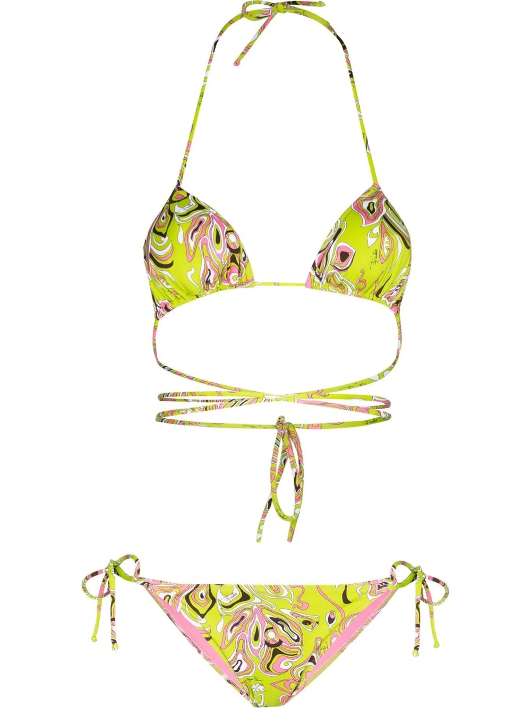 Africana-print two-piece bikini