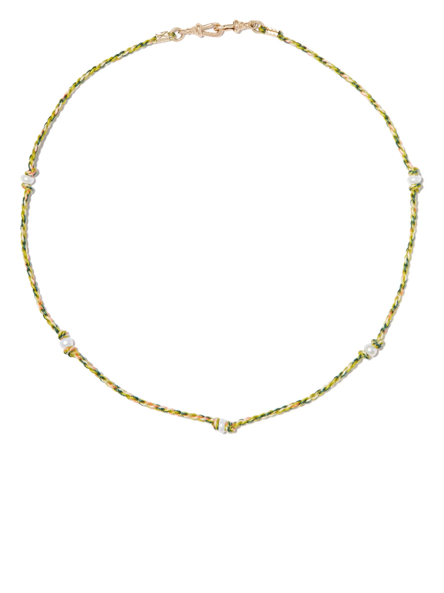Mauli pearl-embellished woven necklace
