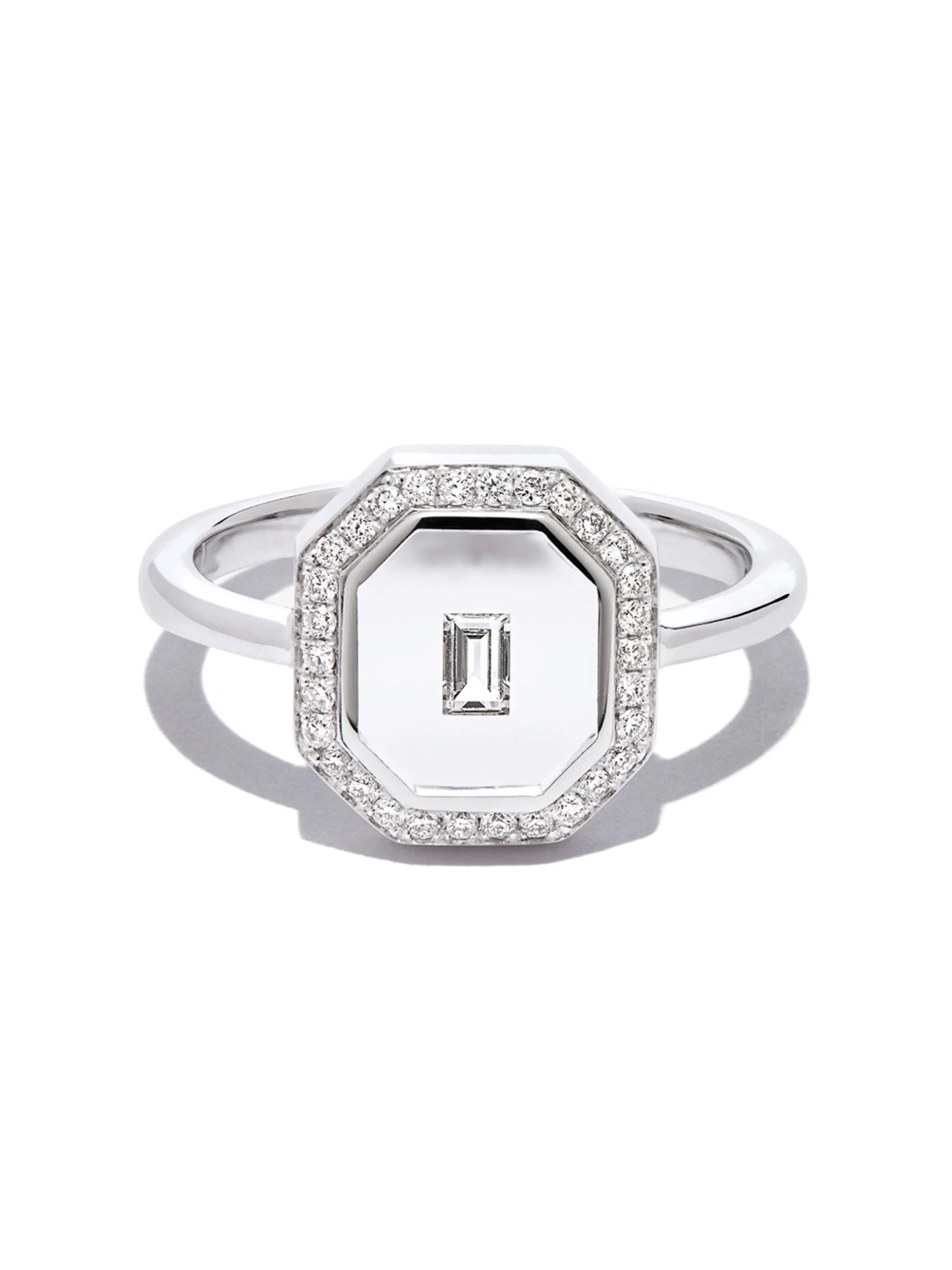 18kt white gold Universe diamond and enamel ring