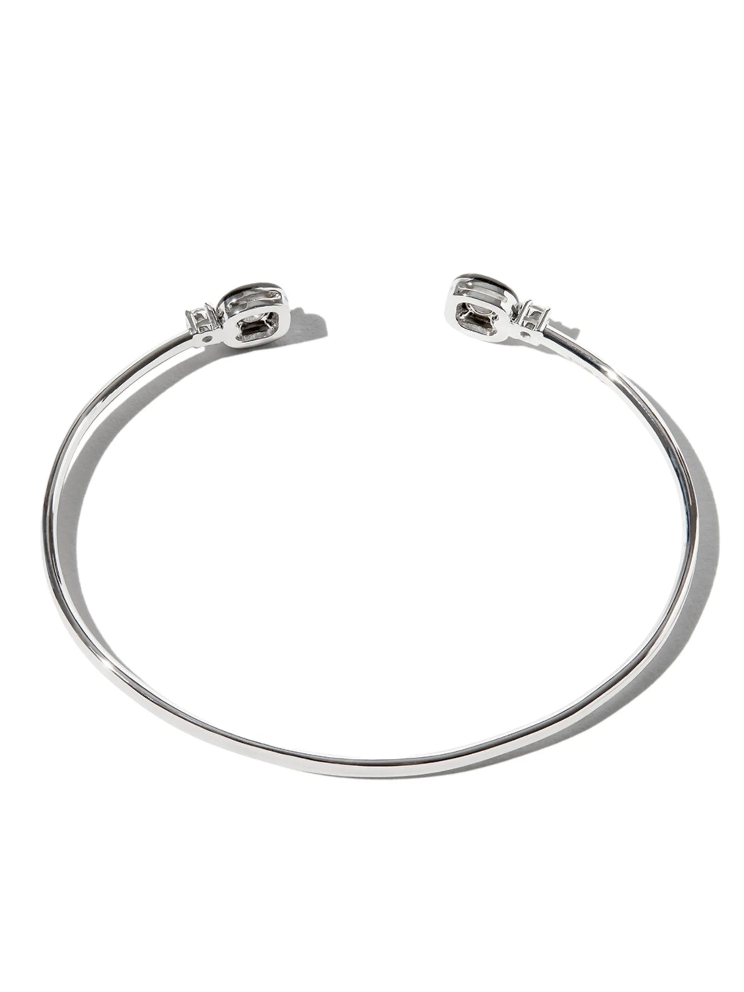 18kt white gold diamond and enamel cuff