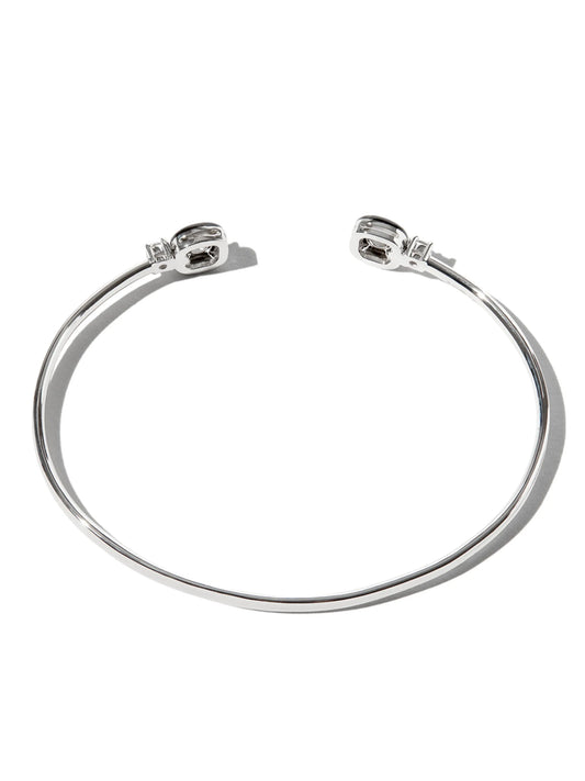 18kt white gold diamond and enamel cuff