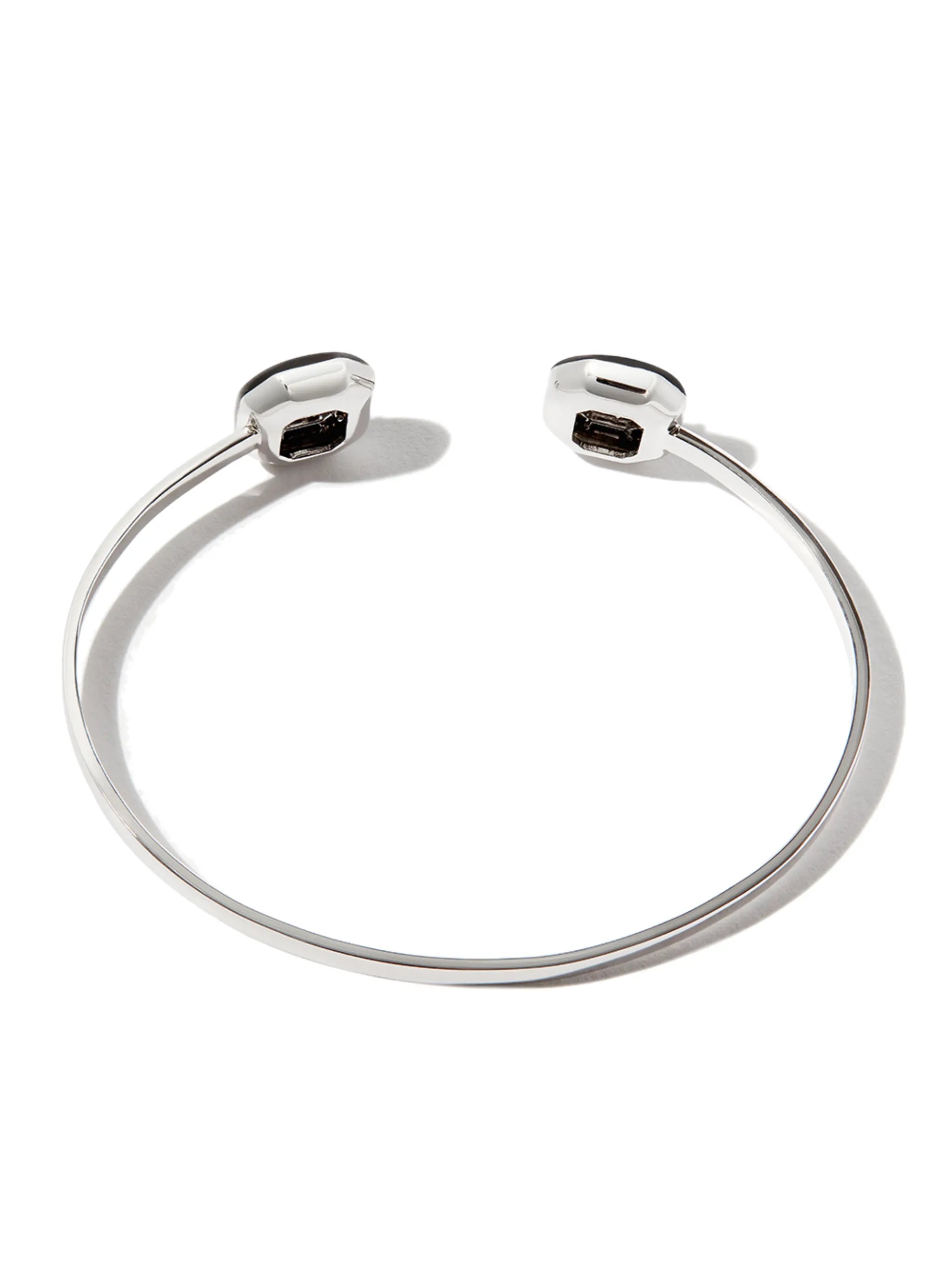 18kt white gold diamond and enamel cuff