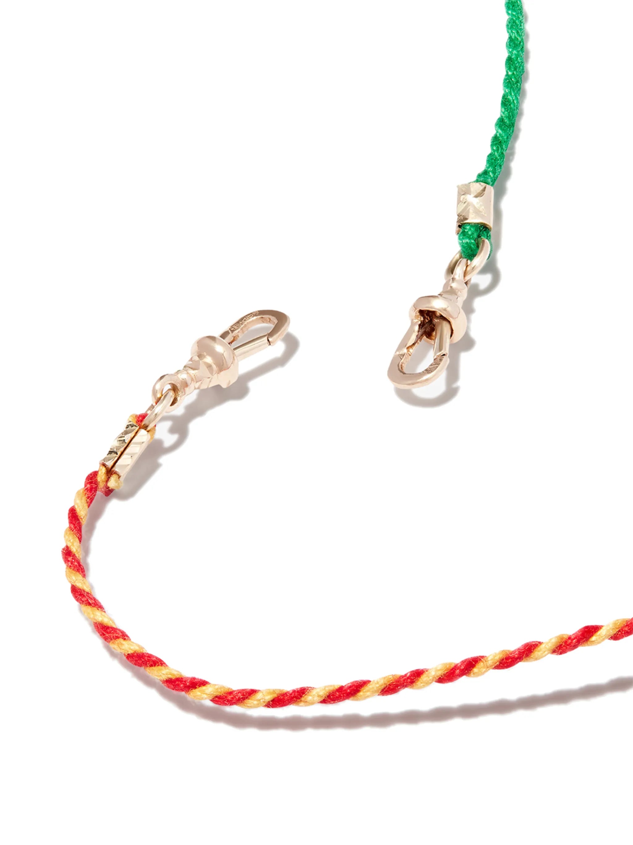 9kt yellow gold silk and pearl necklace