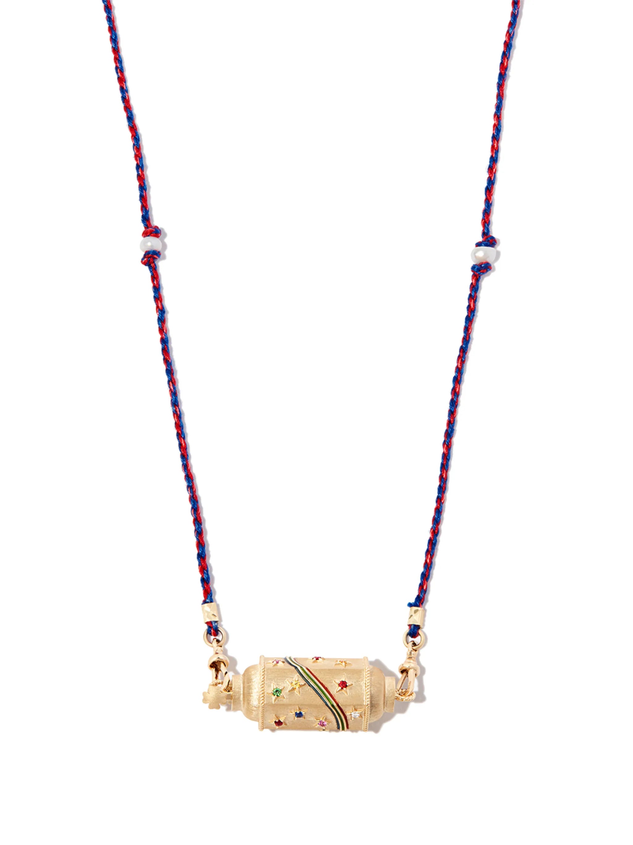 14kt yellow gold multi-stone necklace