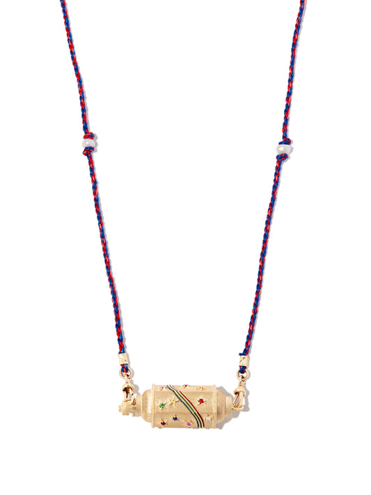 14kt yellow gold multi-stone necklace