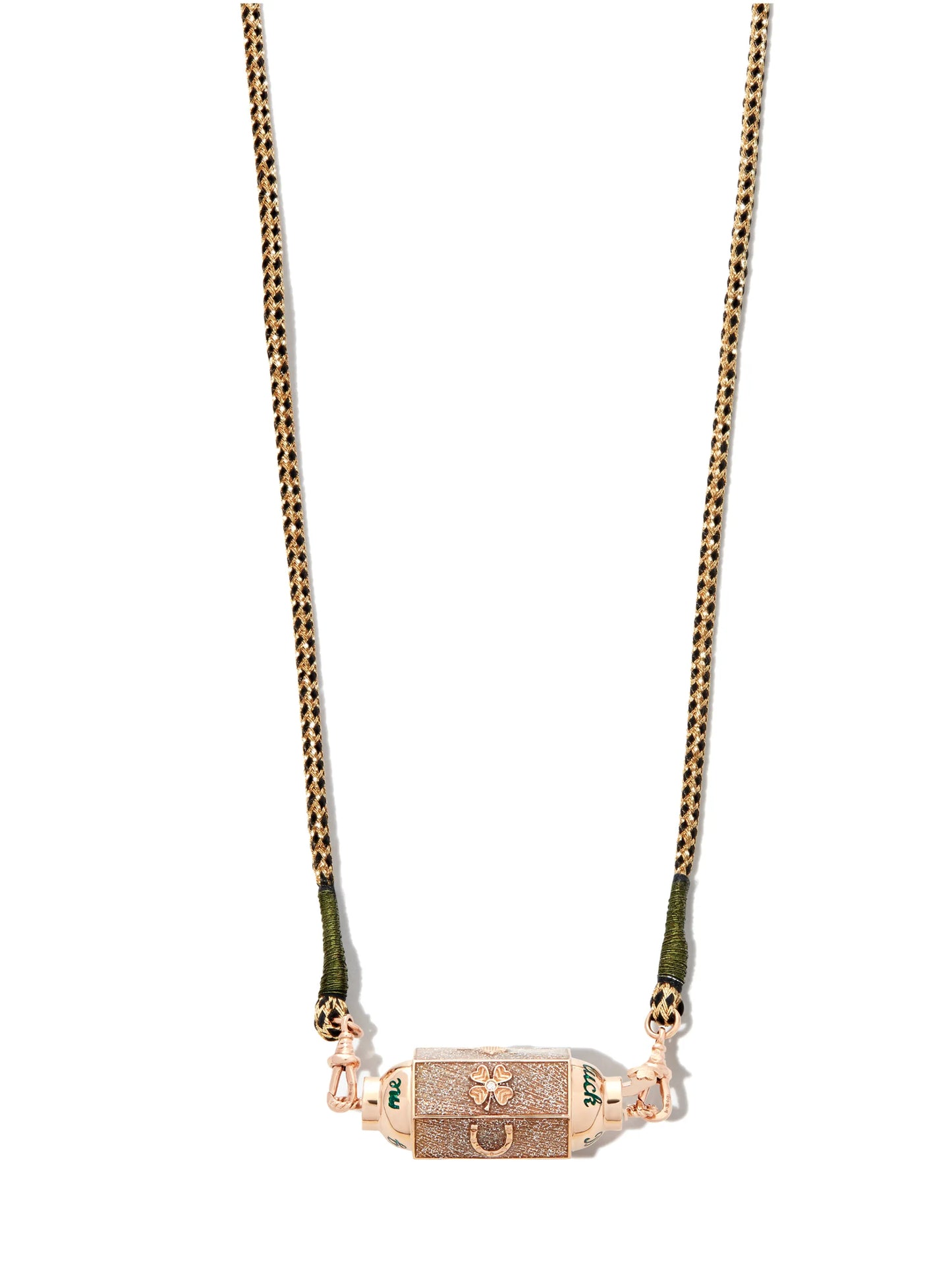 18kt rose gold Lucky diamond and sapphire necklace