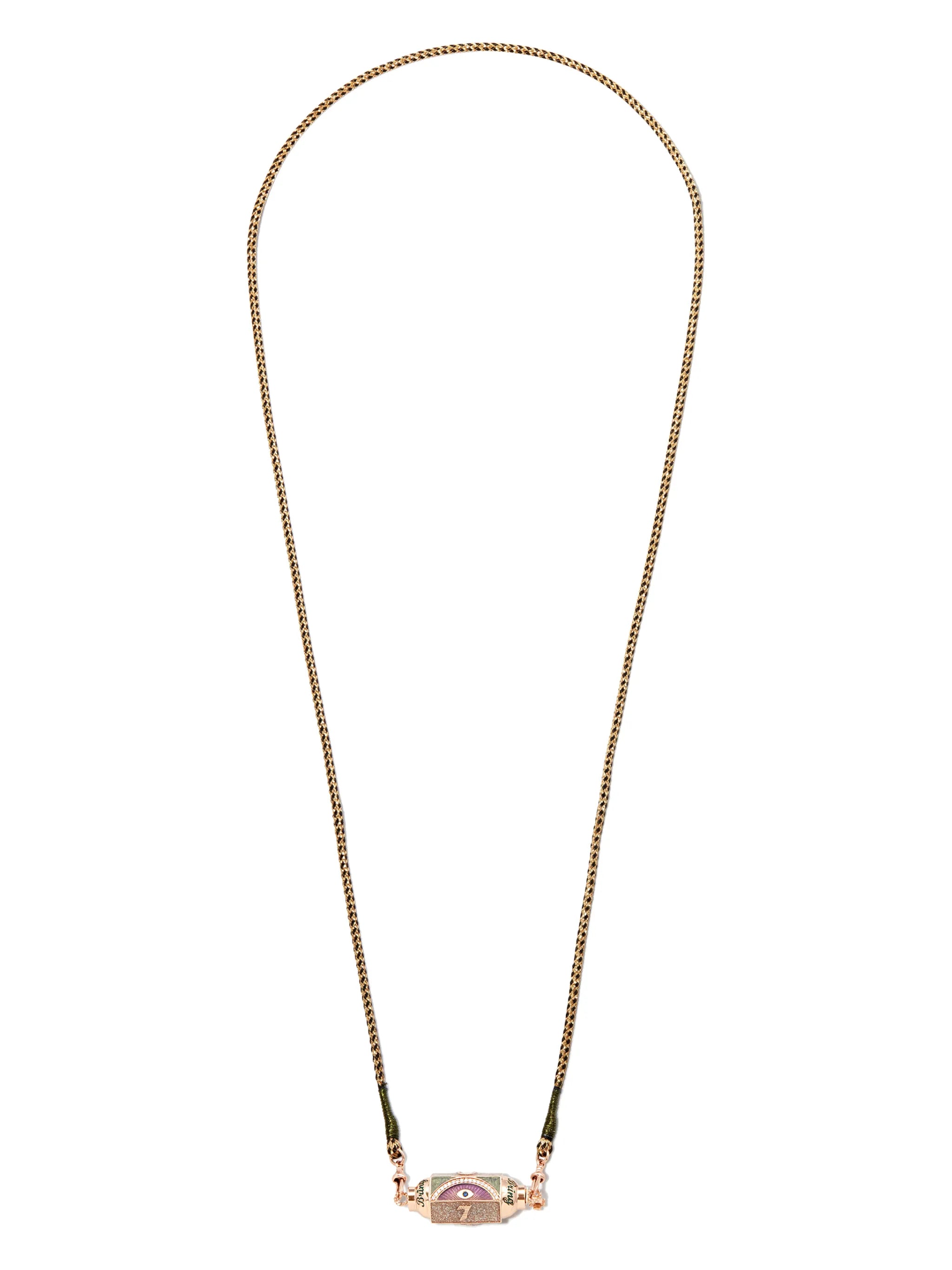 18kt rose gold Lucky diamond and sapphire necklace