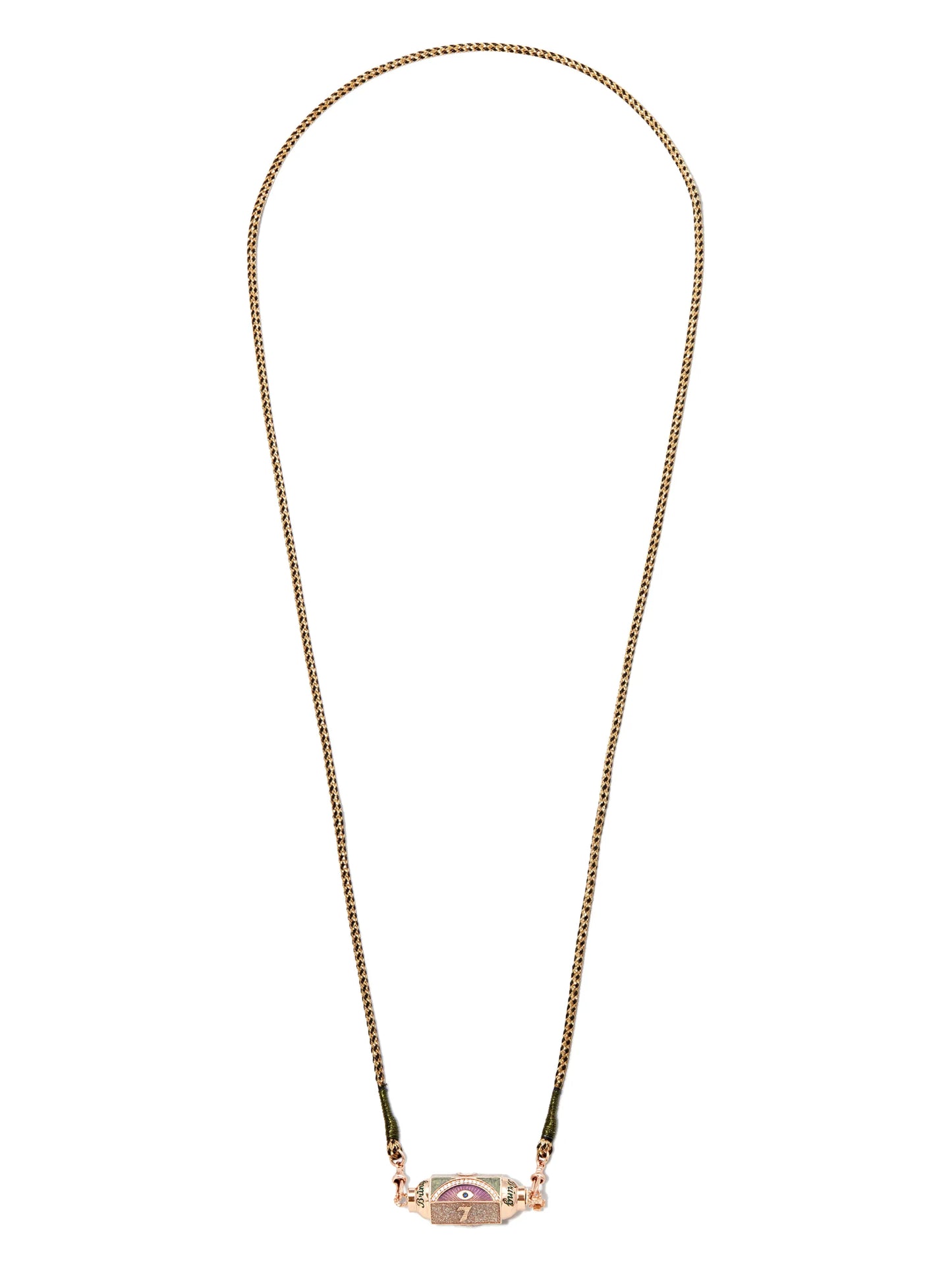 18kt rose gold Lucky diamond and sapphire necklace