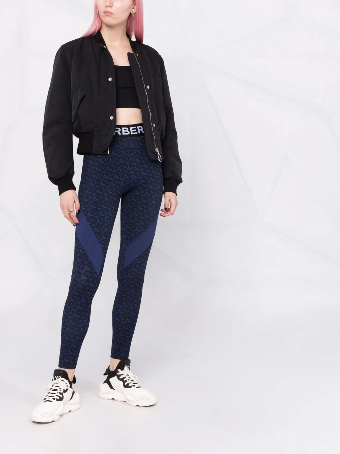 TB monogram-print high-waisted leggings