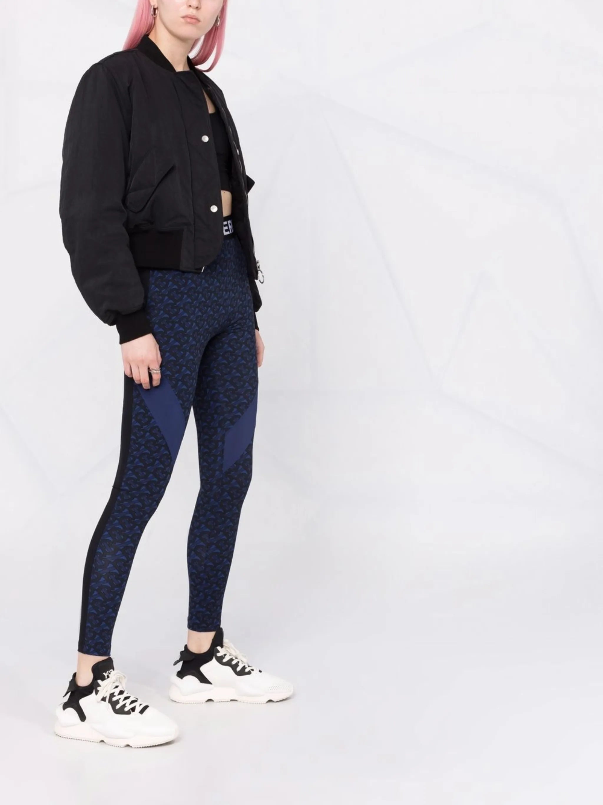TB monogram-print high-waisted leggings