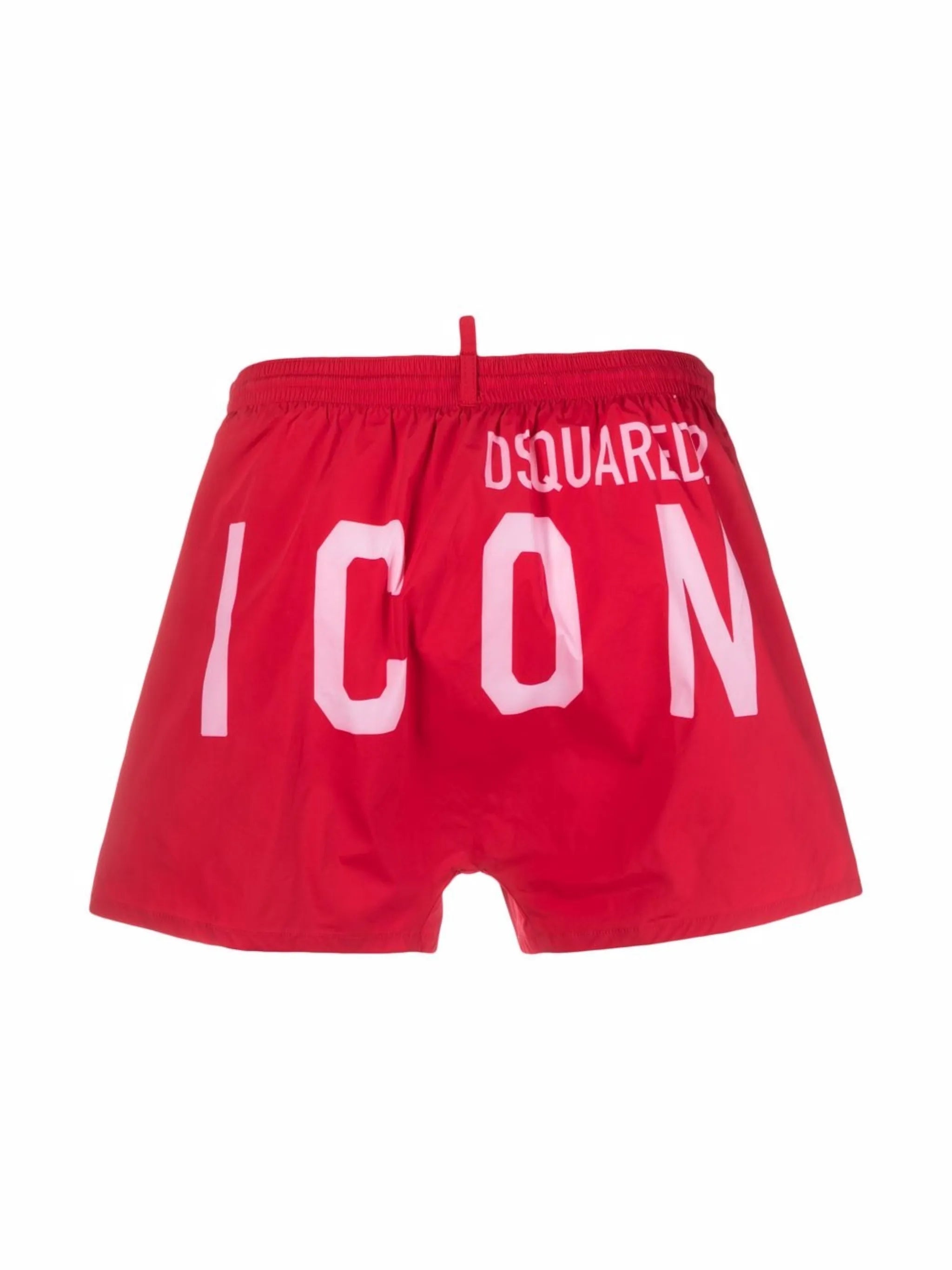 Icon-print drawstring swim shorts
