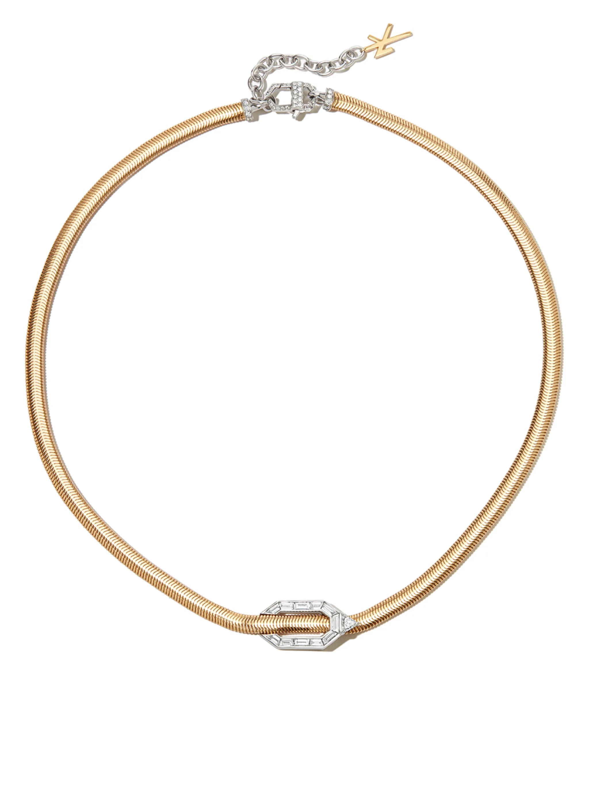 18kt yellow gold Feelings diamond necklace