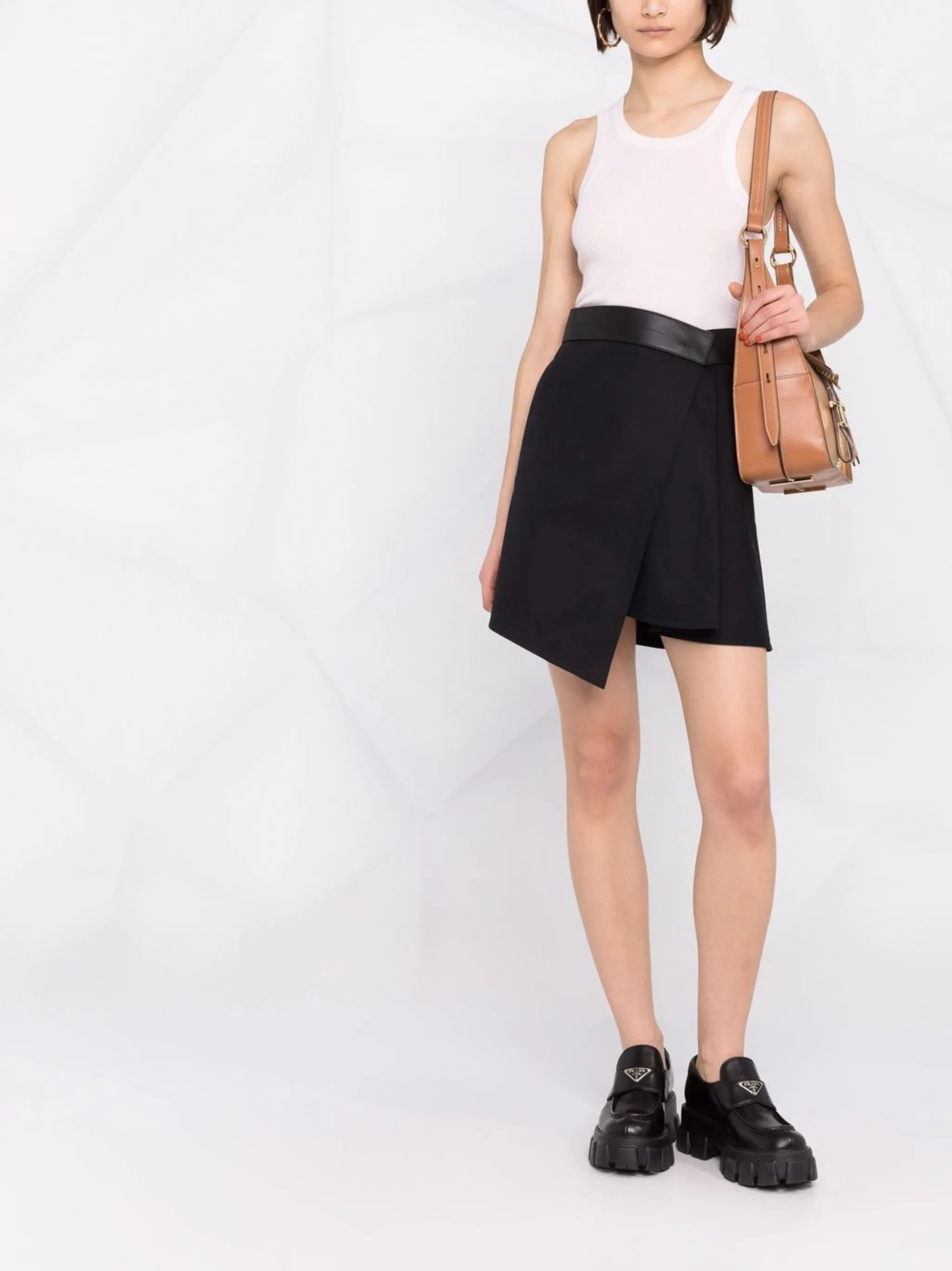 asymmetric wrap mini skirt