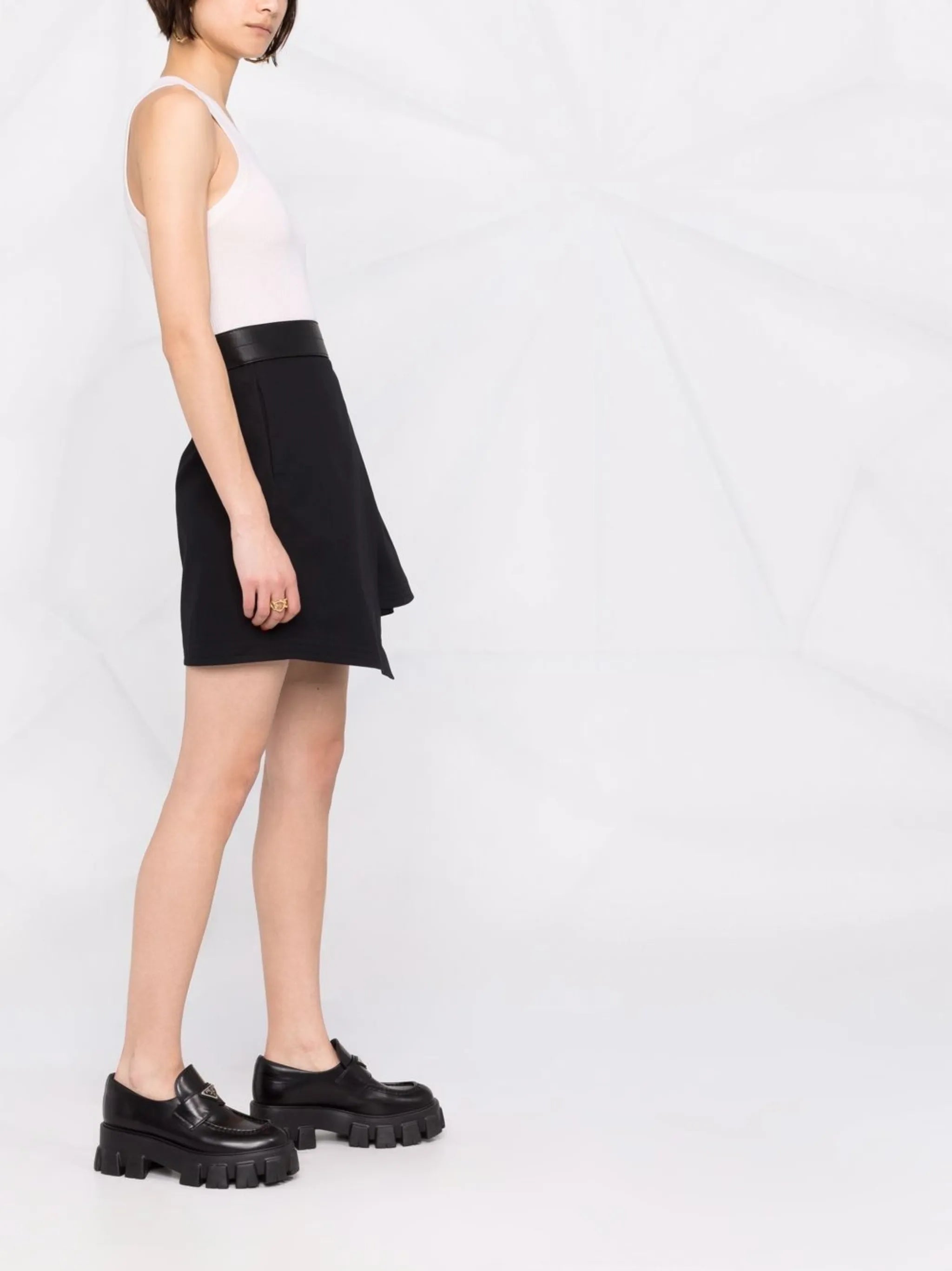 asymmetric wrap mini skirt