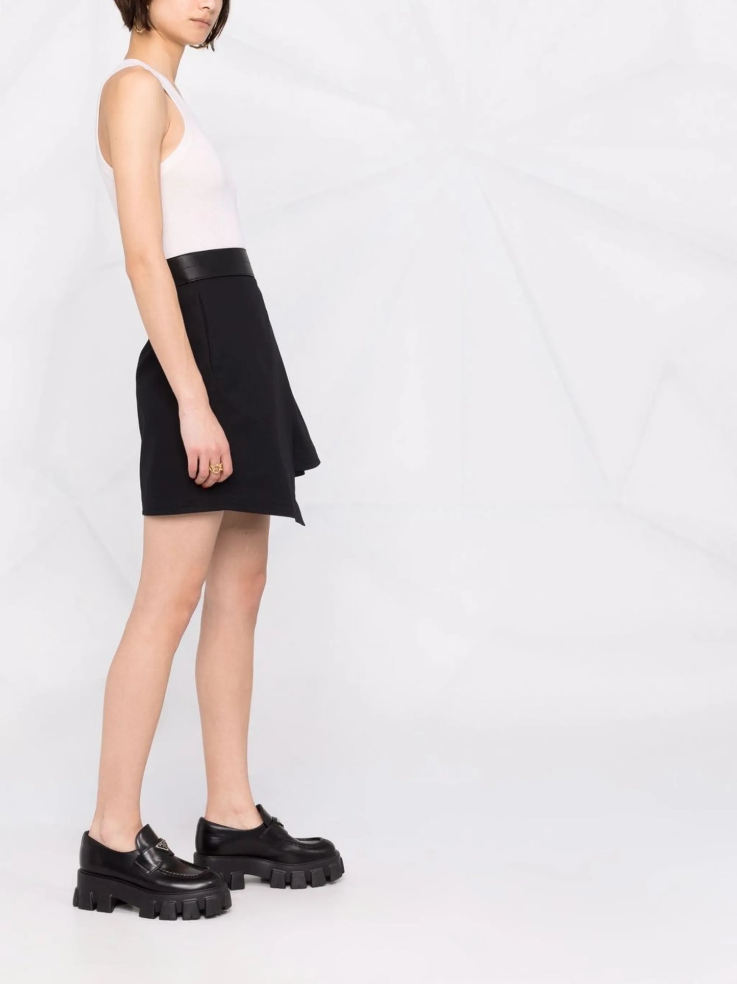 asymmetric wrap mini skirt