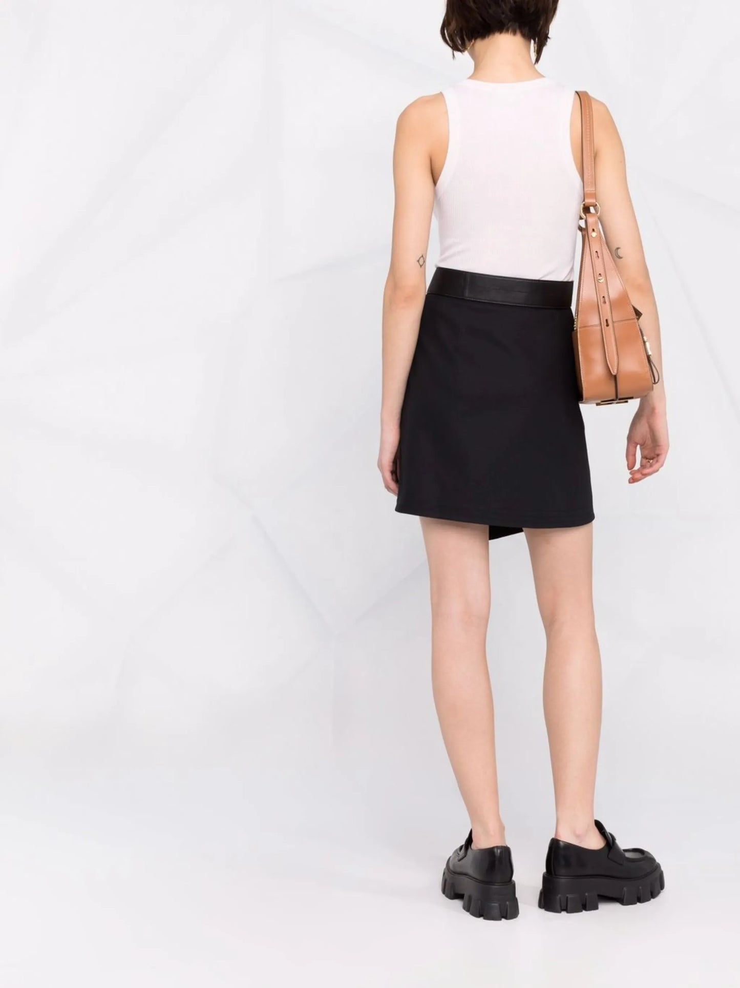 asymmetric wrap mini skirt
