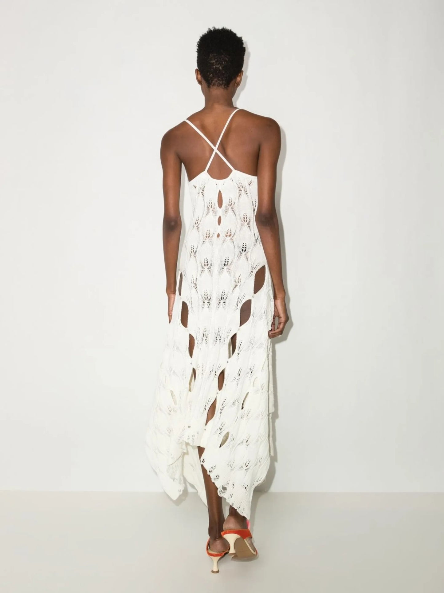 open-knit midi dress