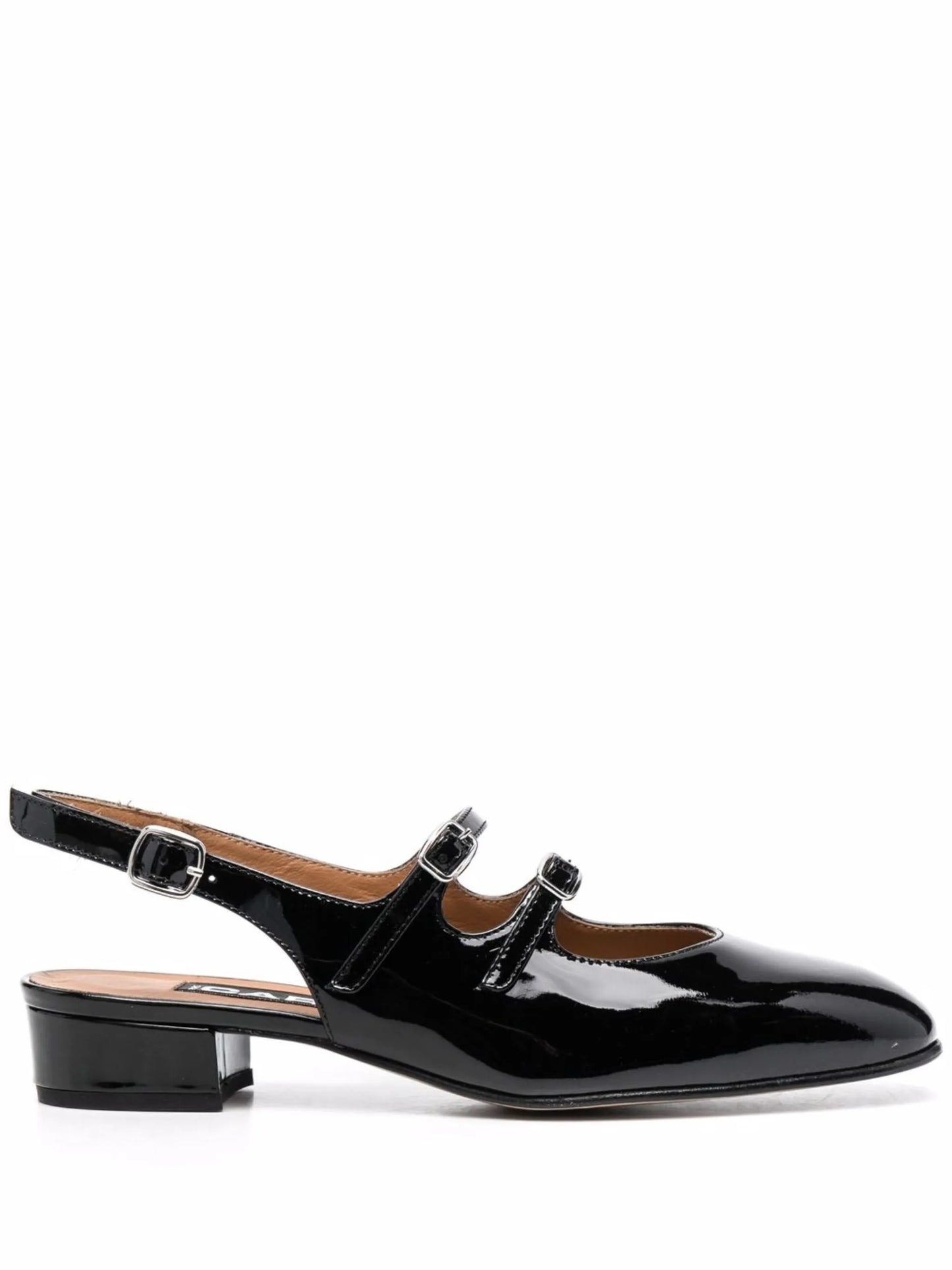 Peche patent-leather slingback pumps