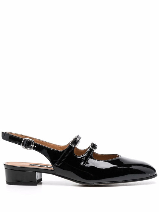 Peche patent-leather slingback pumps