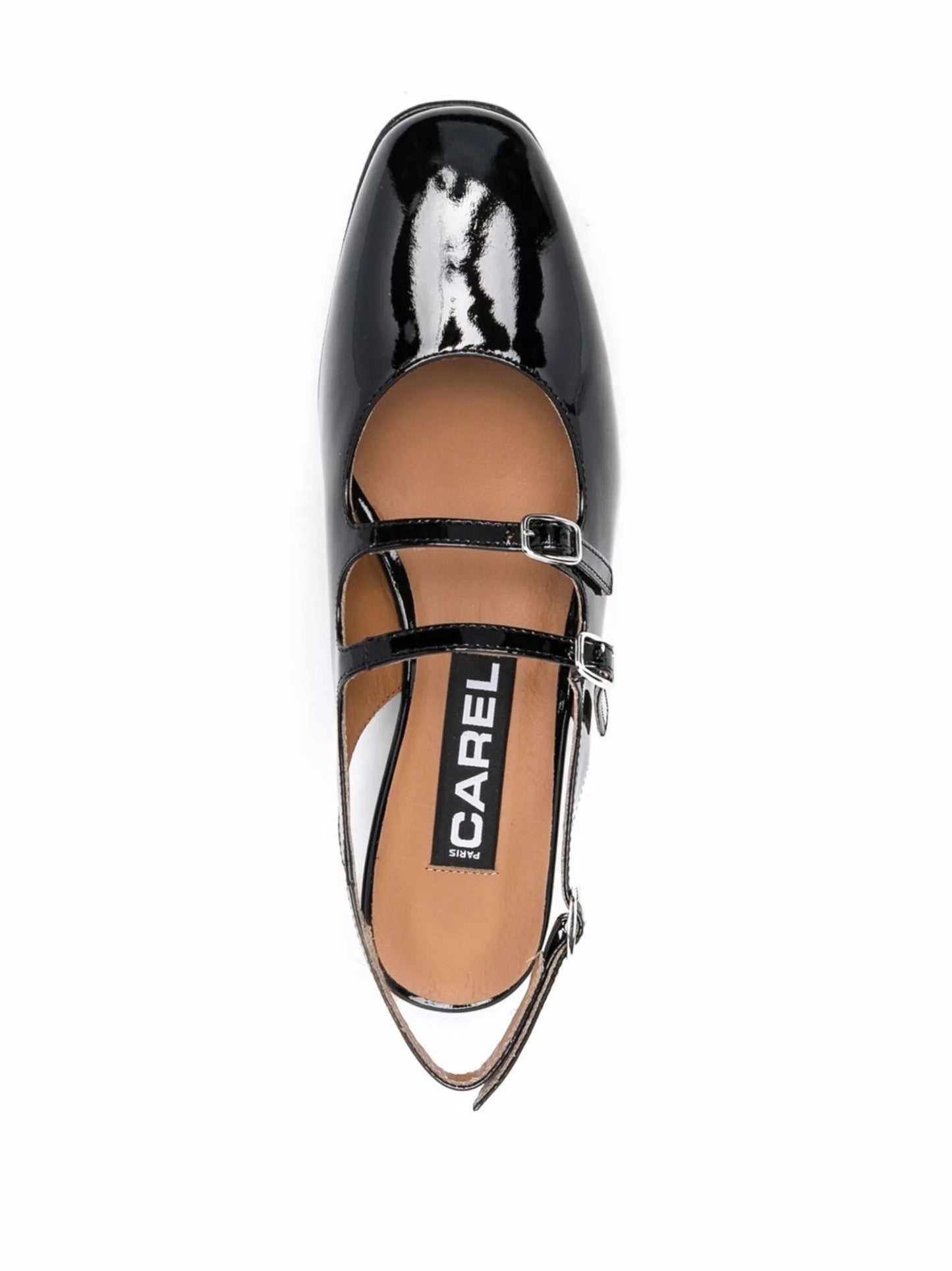 Peche patent-leather slingback pumps