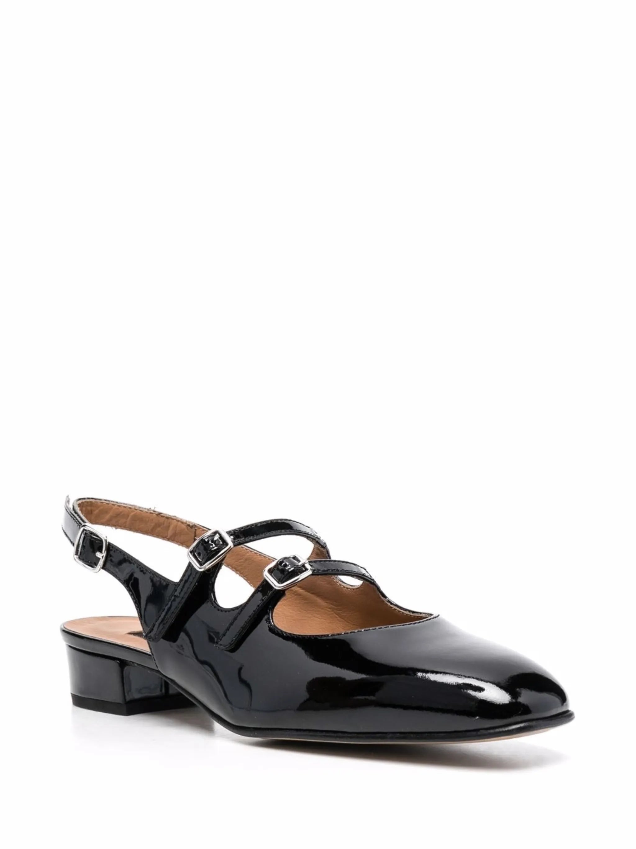 Peche patent-leather slingback pumps