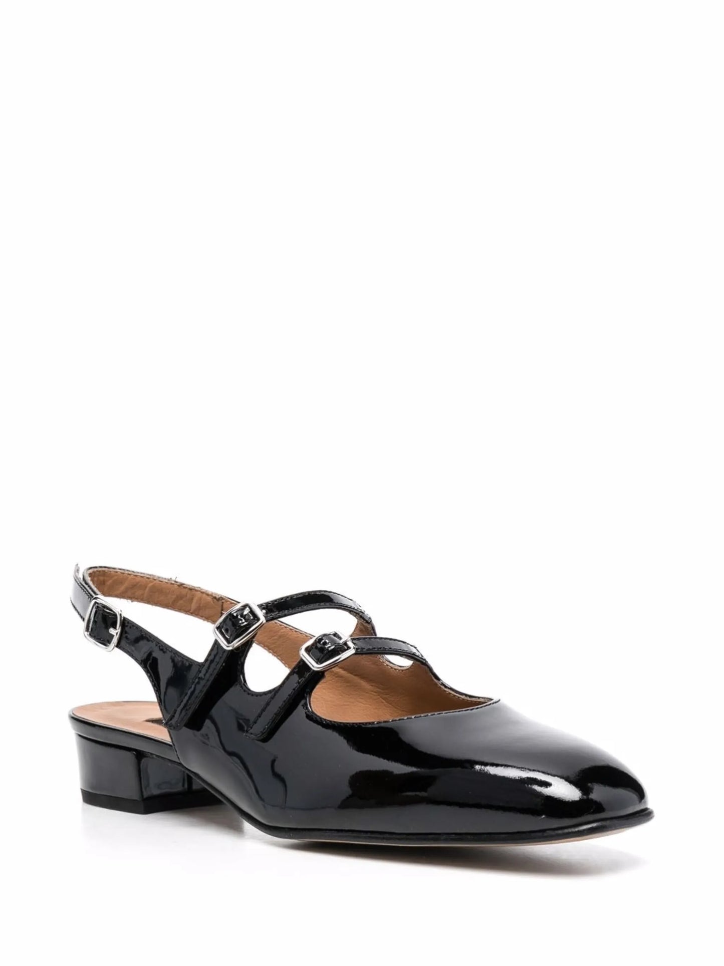 Peche patent-leather slingback pumps