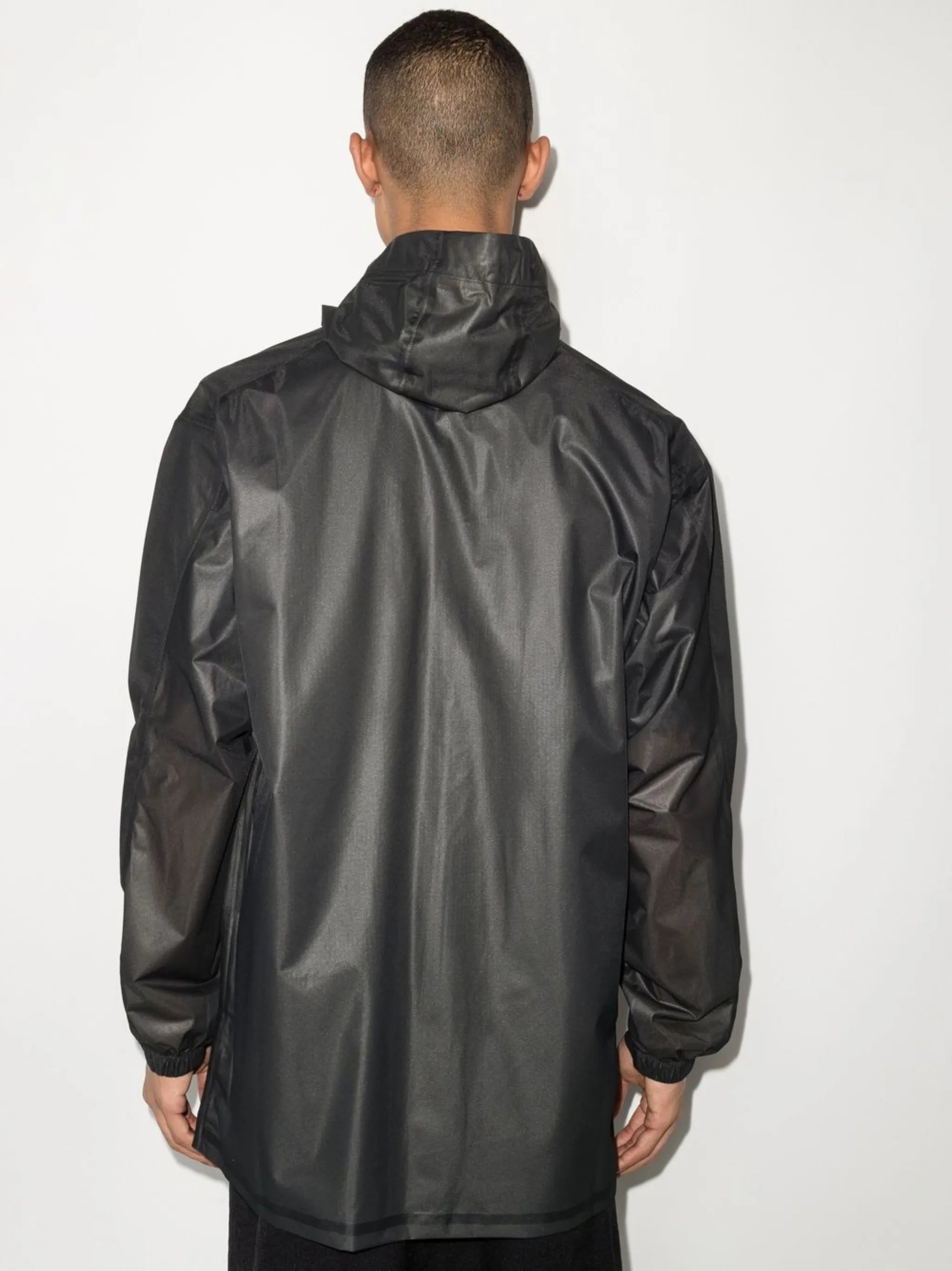 debossed-logo zip-up windbreaker
