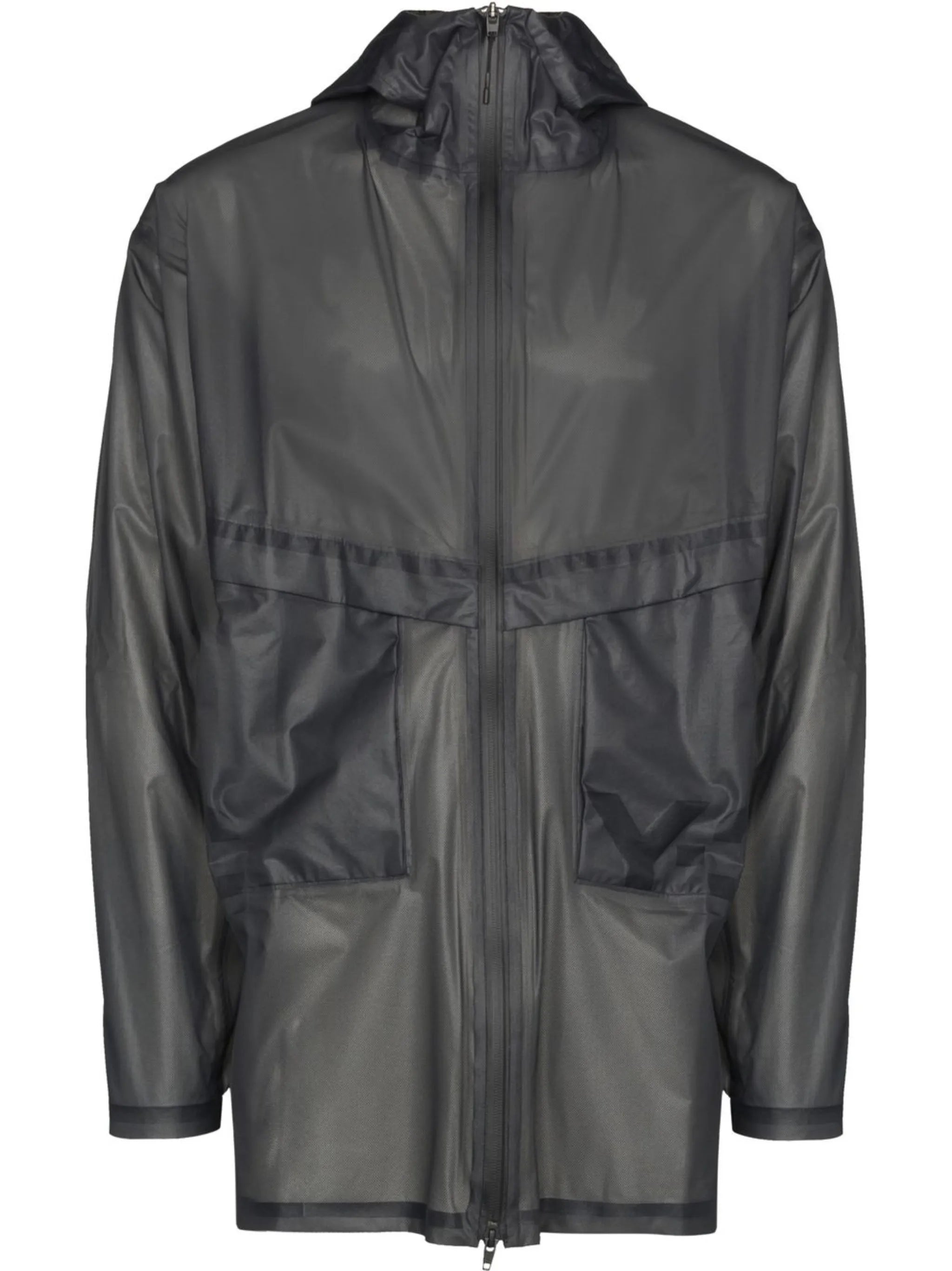 debossed-logo zip-up windbreaker