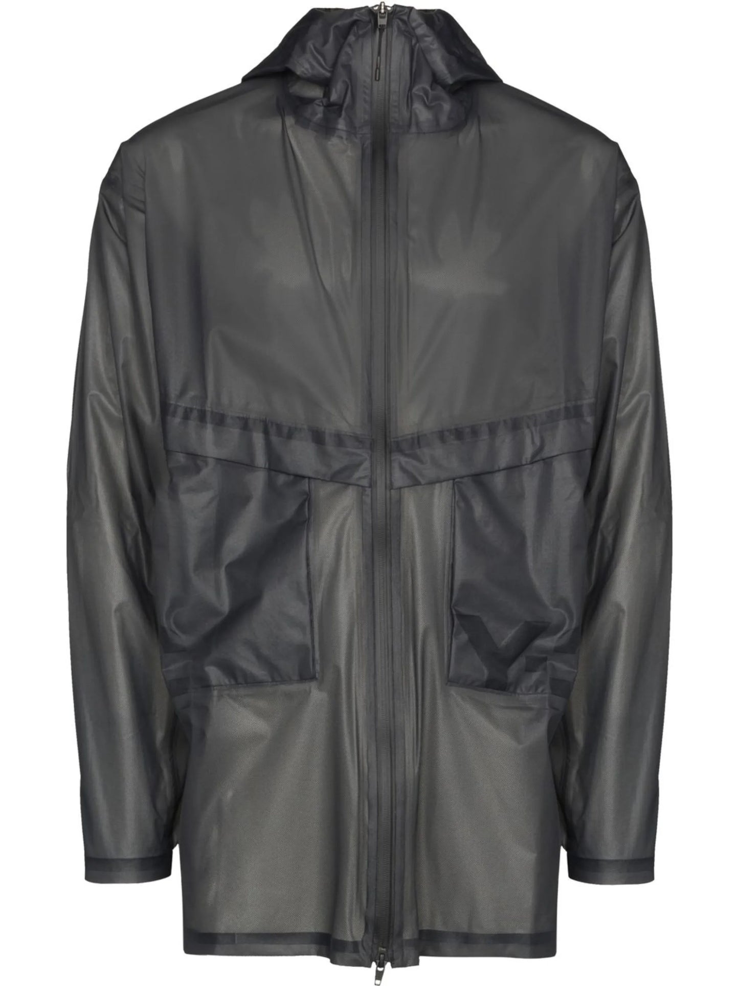 debossed-logo zip-up windbreaker