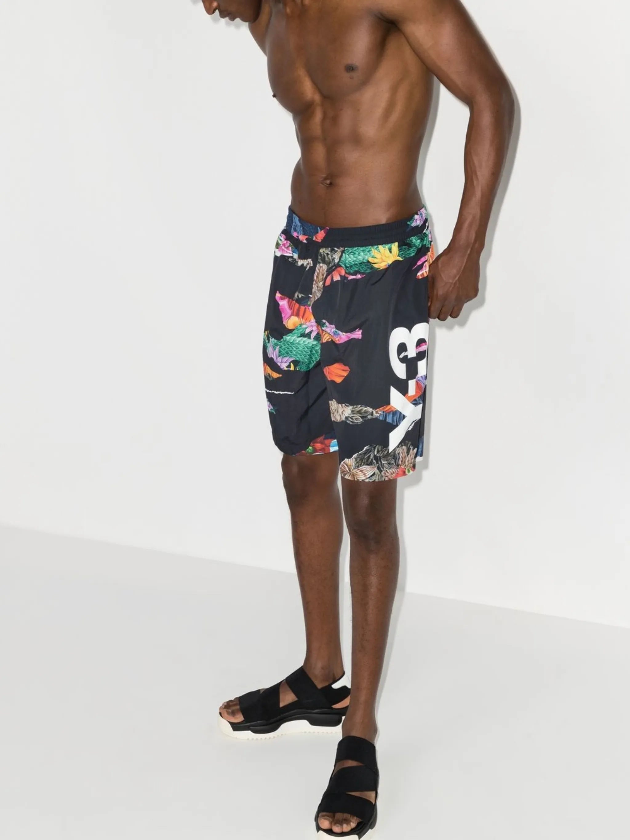 floral-print swim shorts