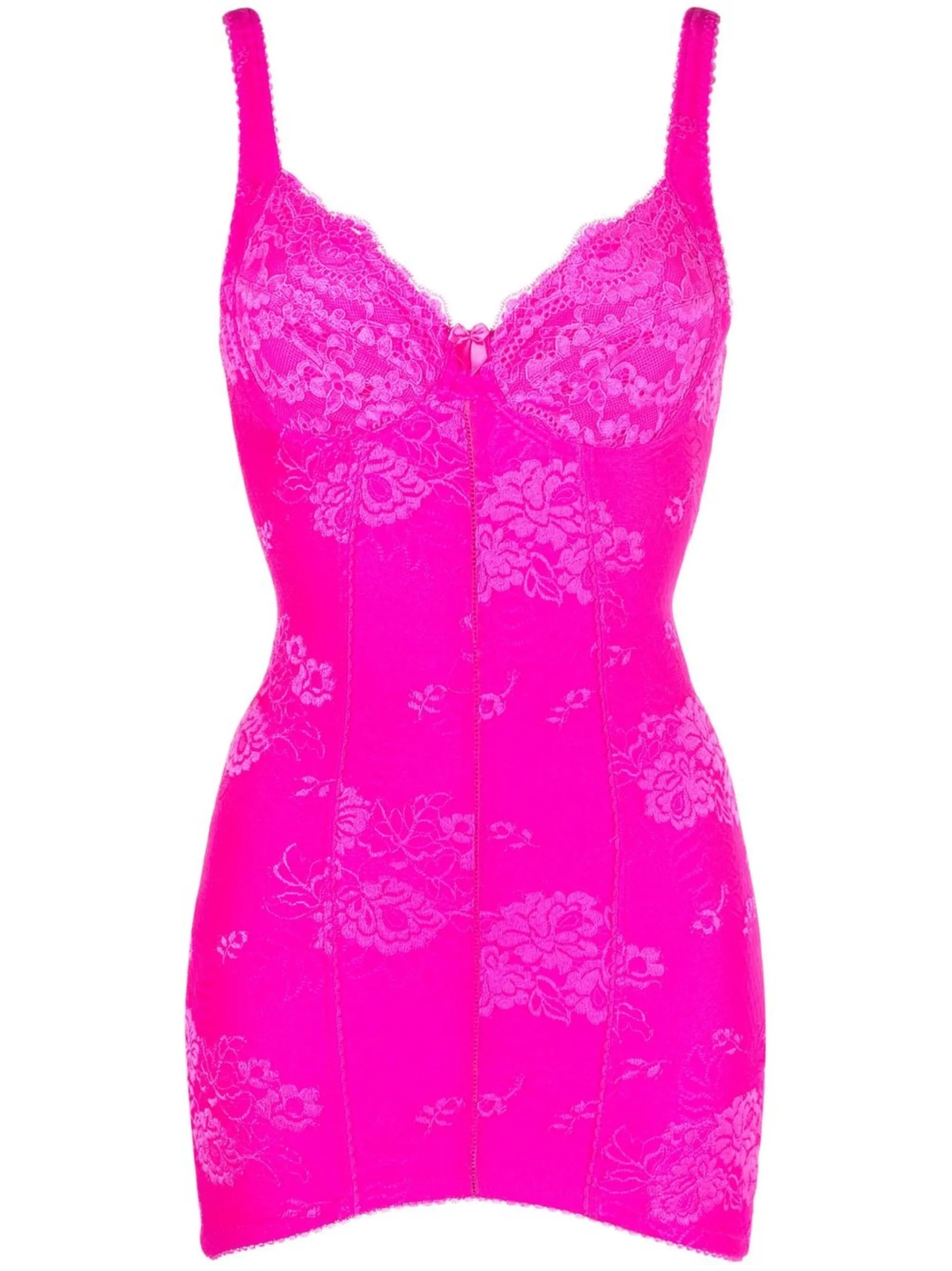 floral jacquard lingerie minidress