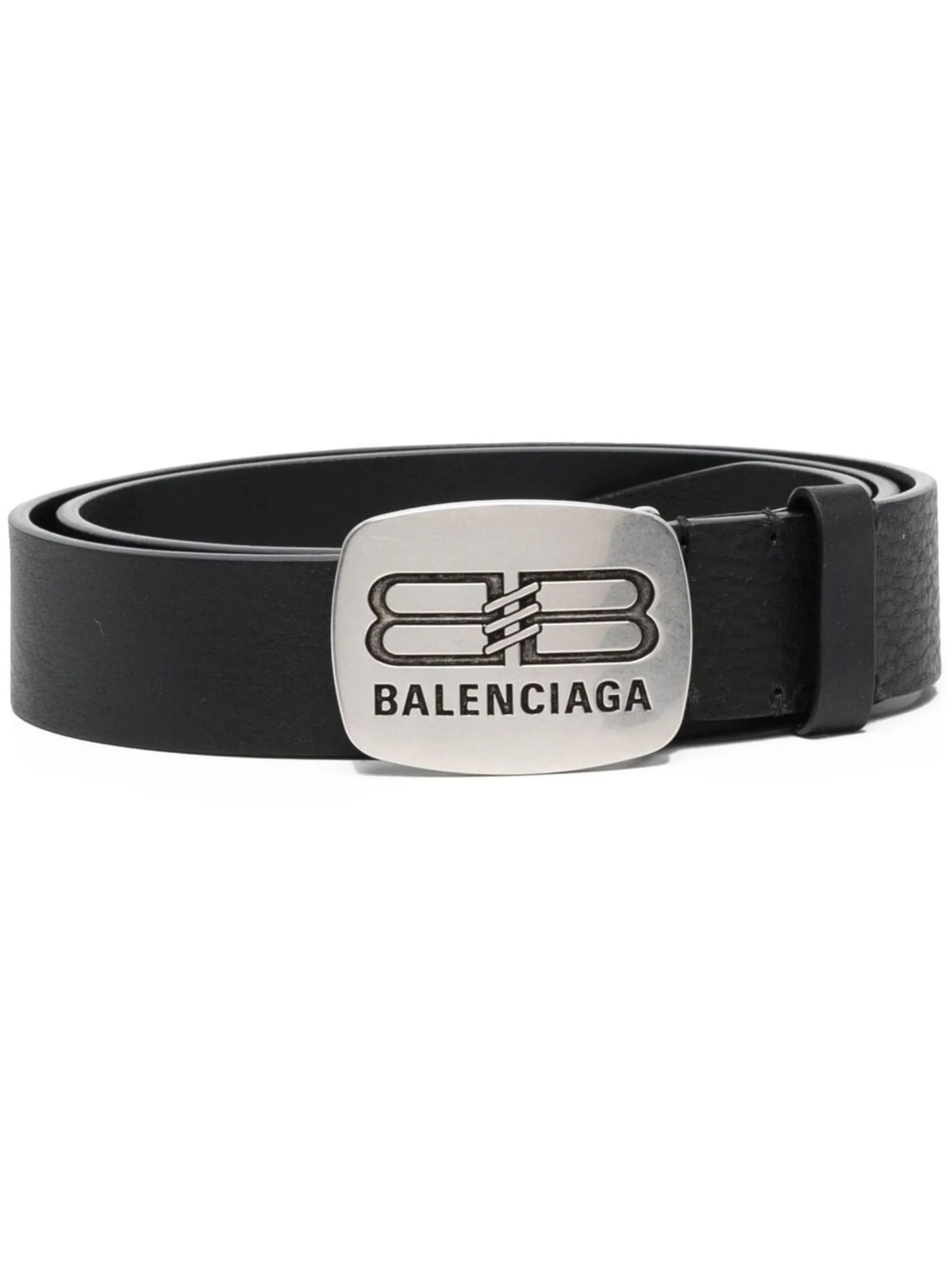 Rounded logo-plaque belt