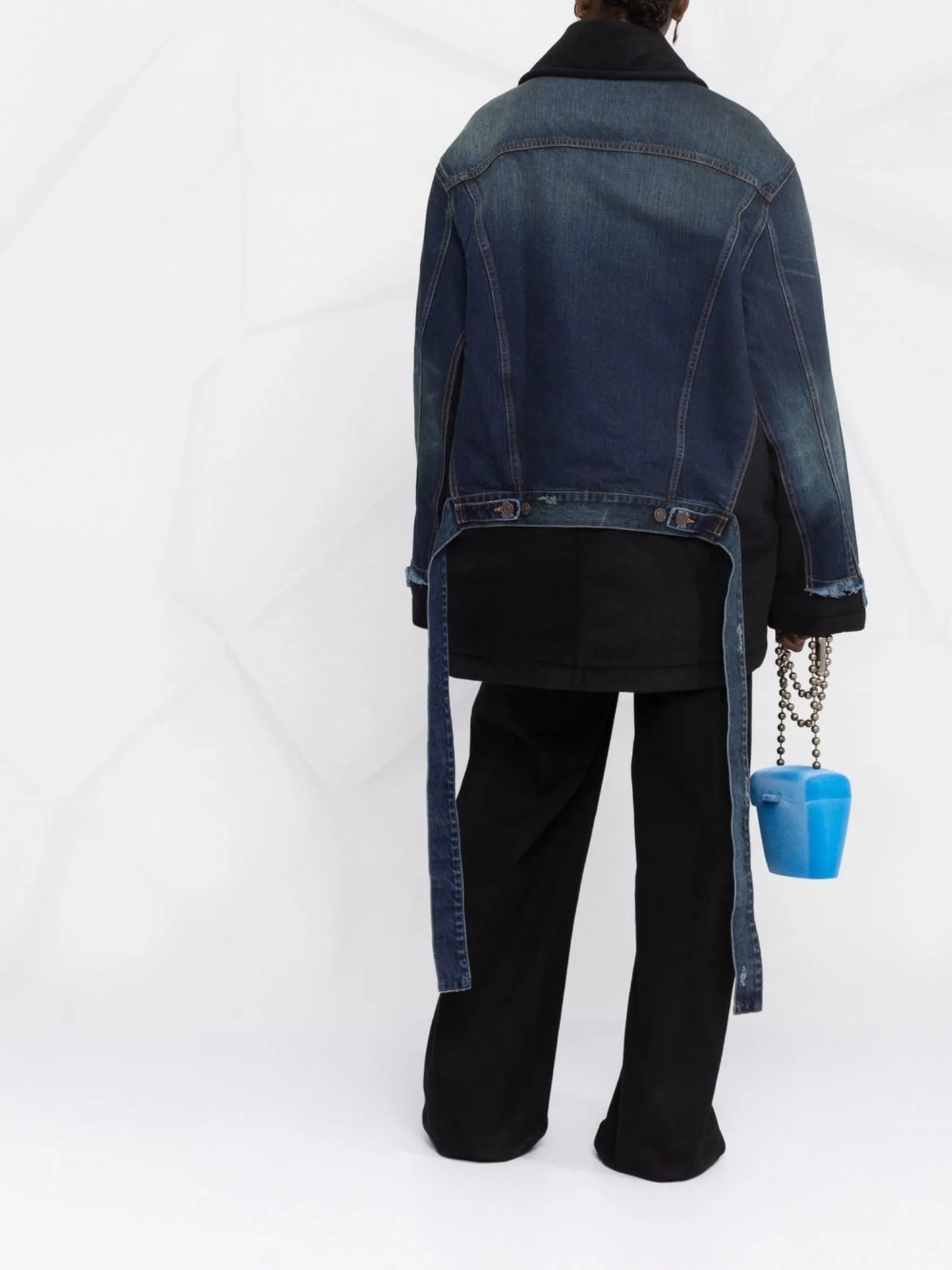 raw-edge panelled peacoat