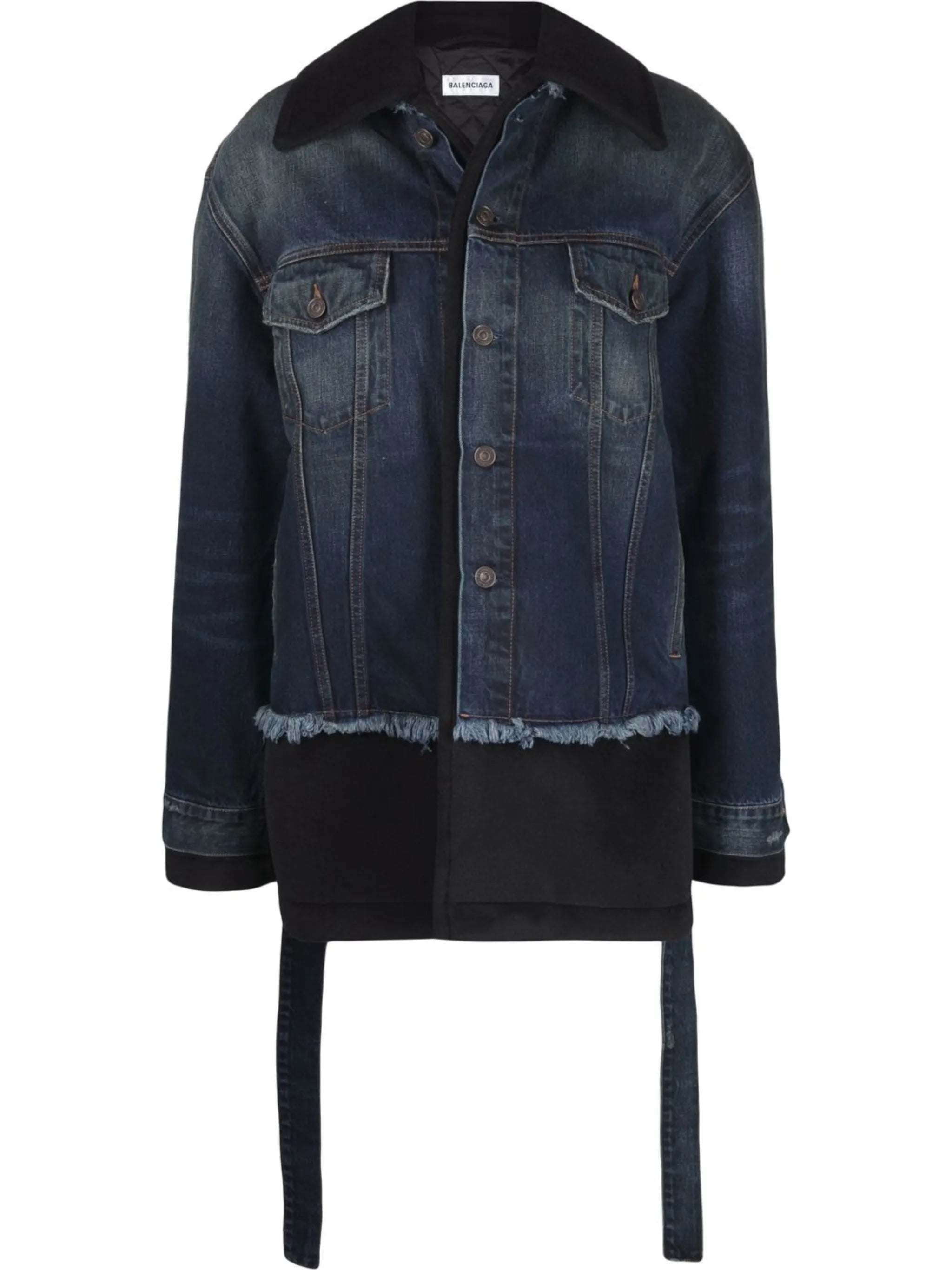 raw-edge panelled peacoat