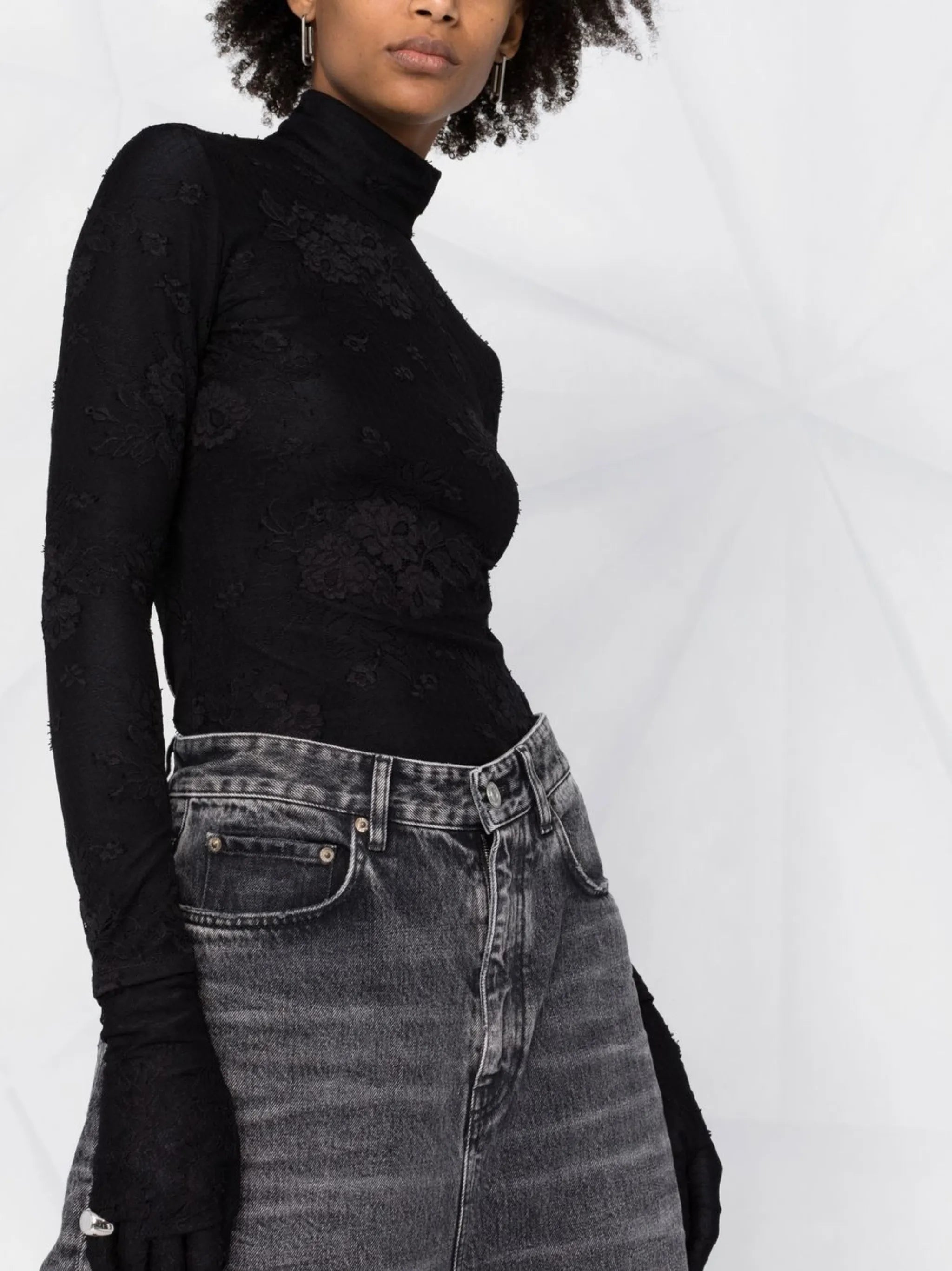 turtleneck glove top
