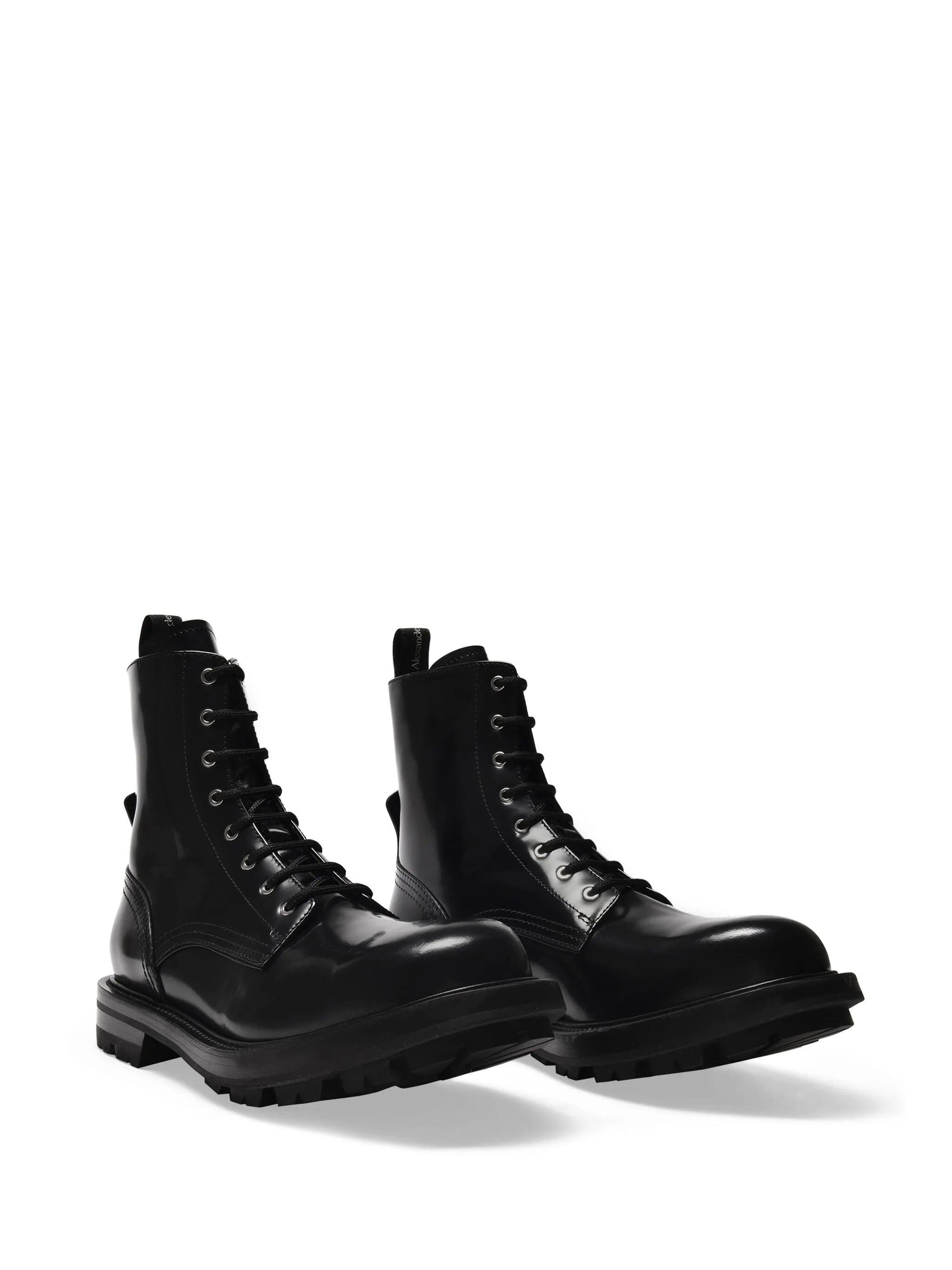 high-shine ankle boots