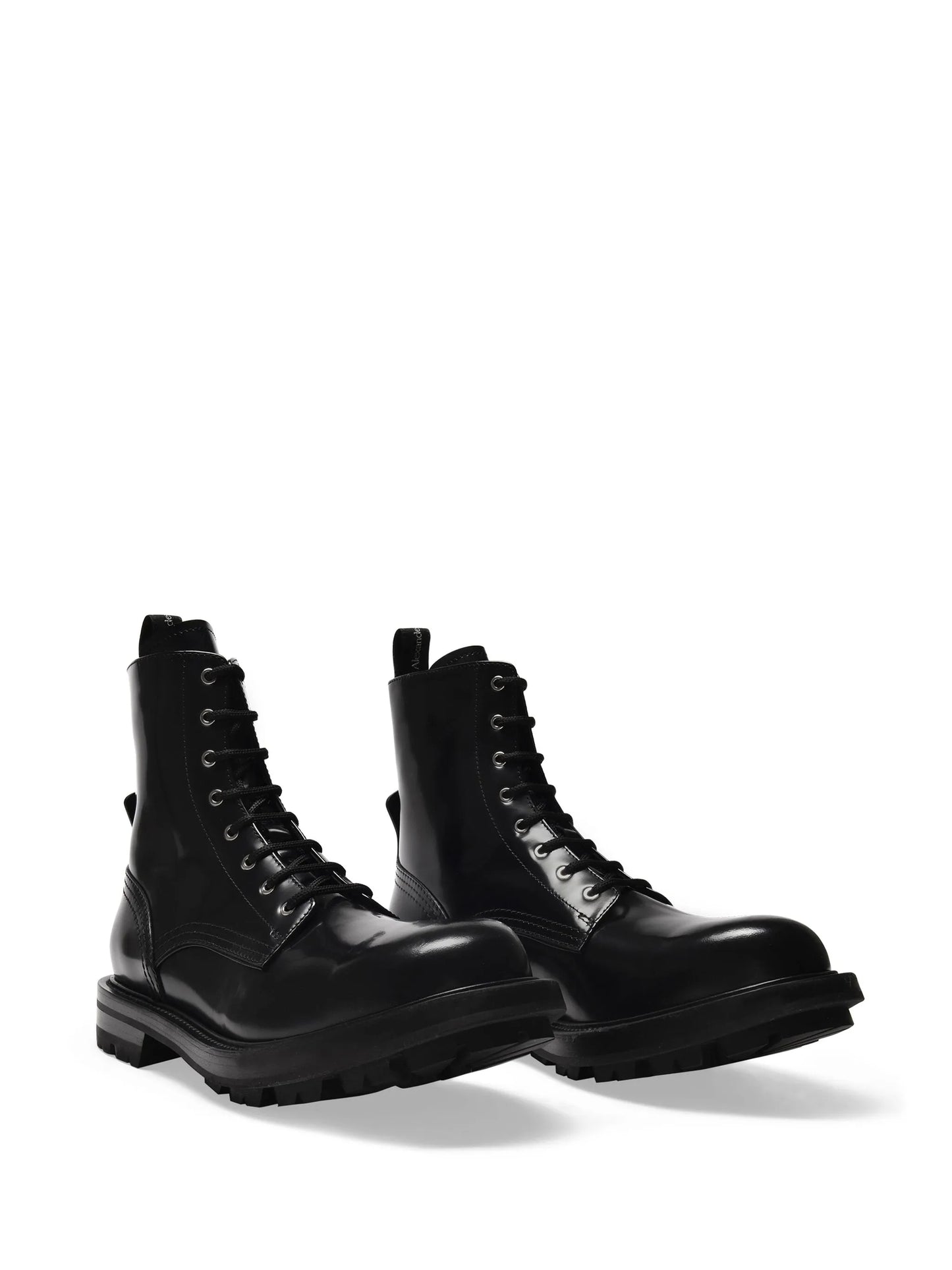 high-shine ankle boots