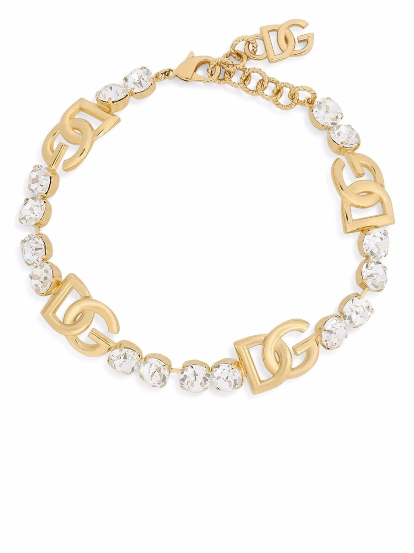 DG-logo rhinestone-embellished choker
