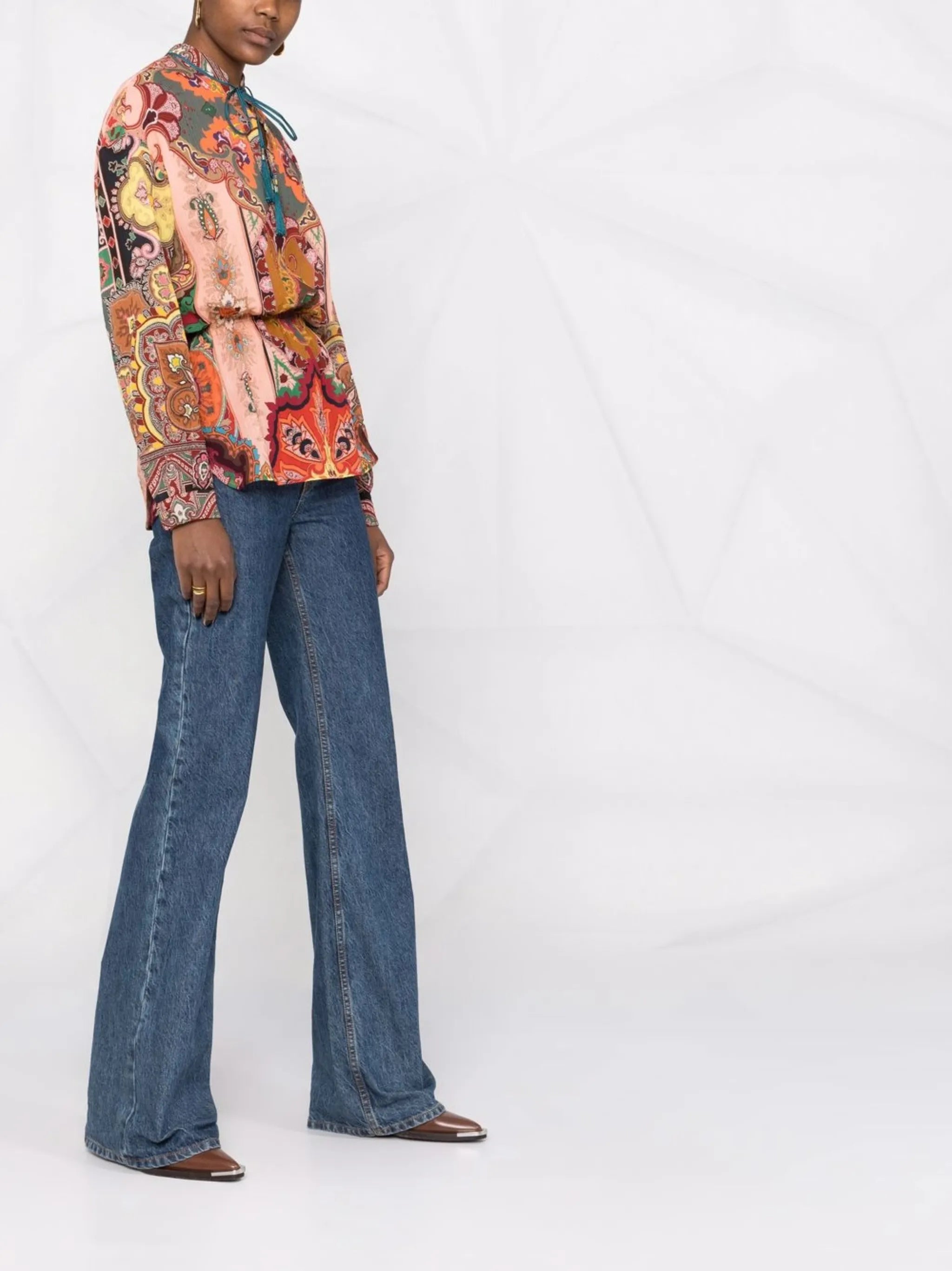 paisley-print blouse