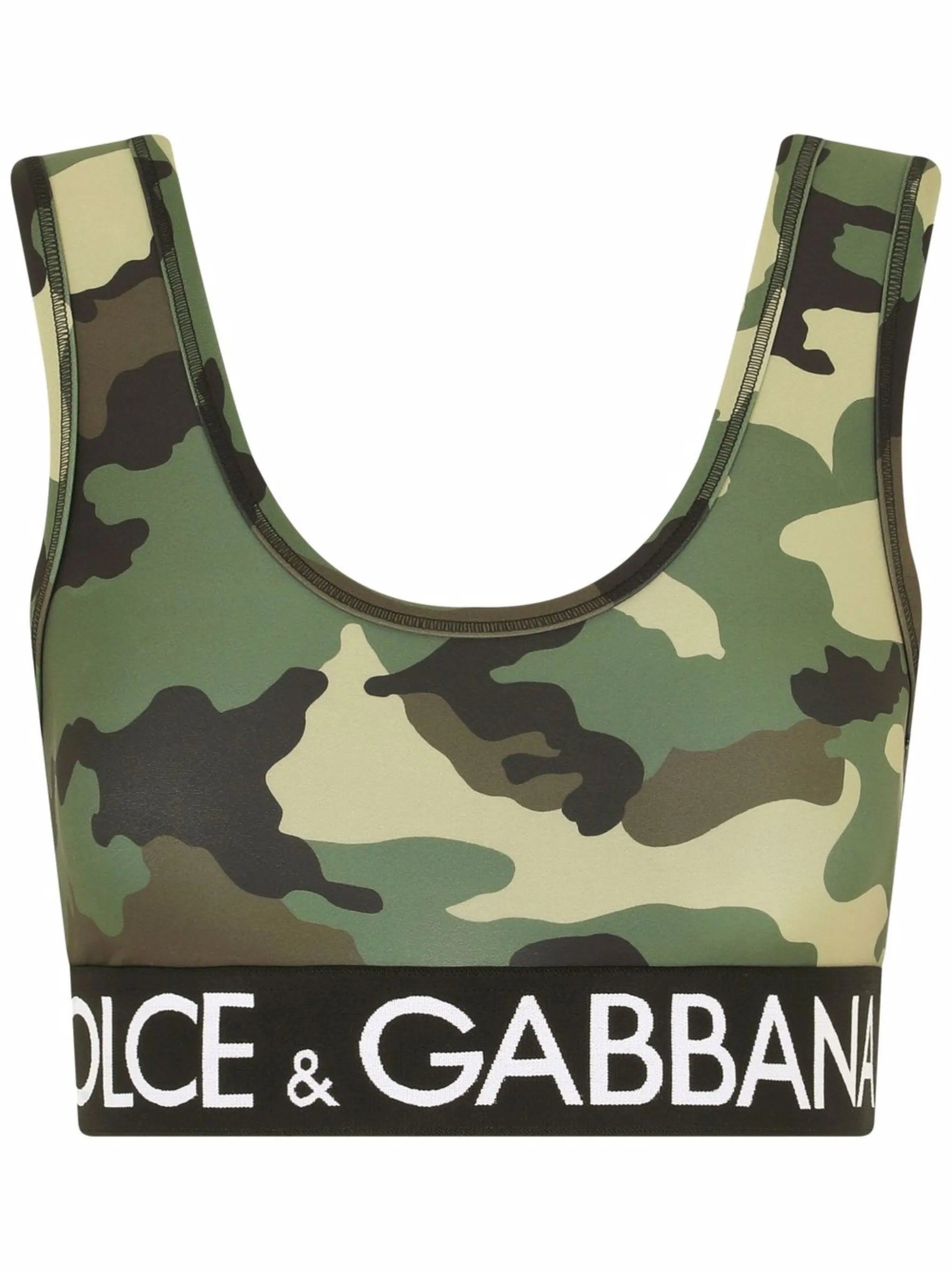 camouflage-print cropped top