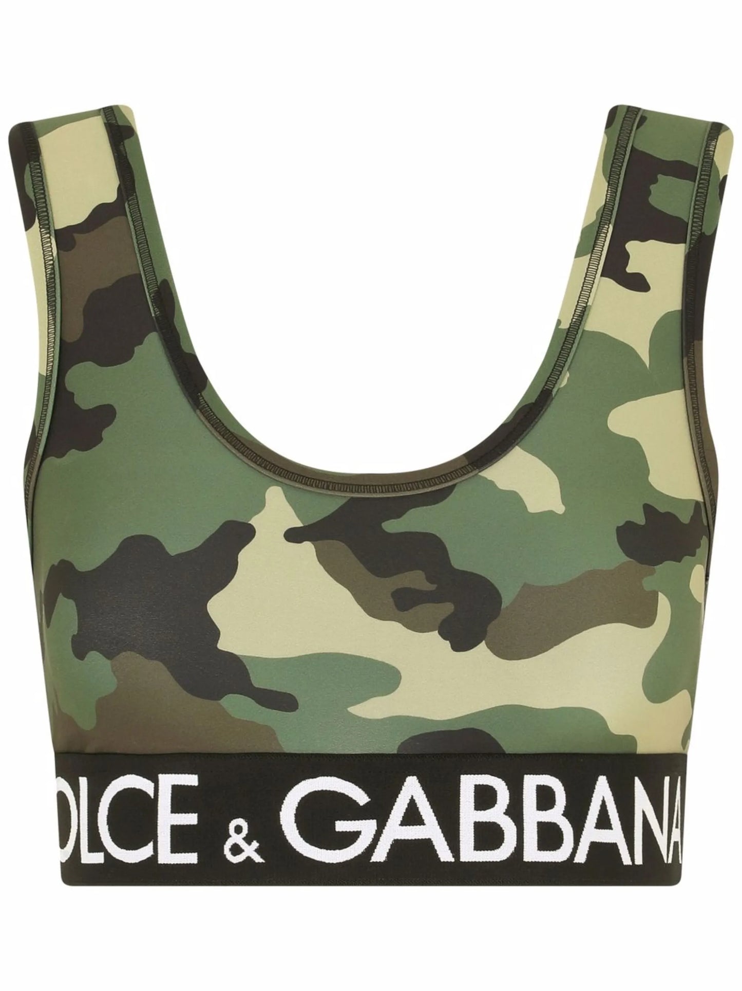 camouflage-print cropped top