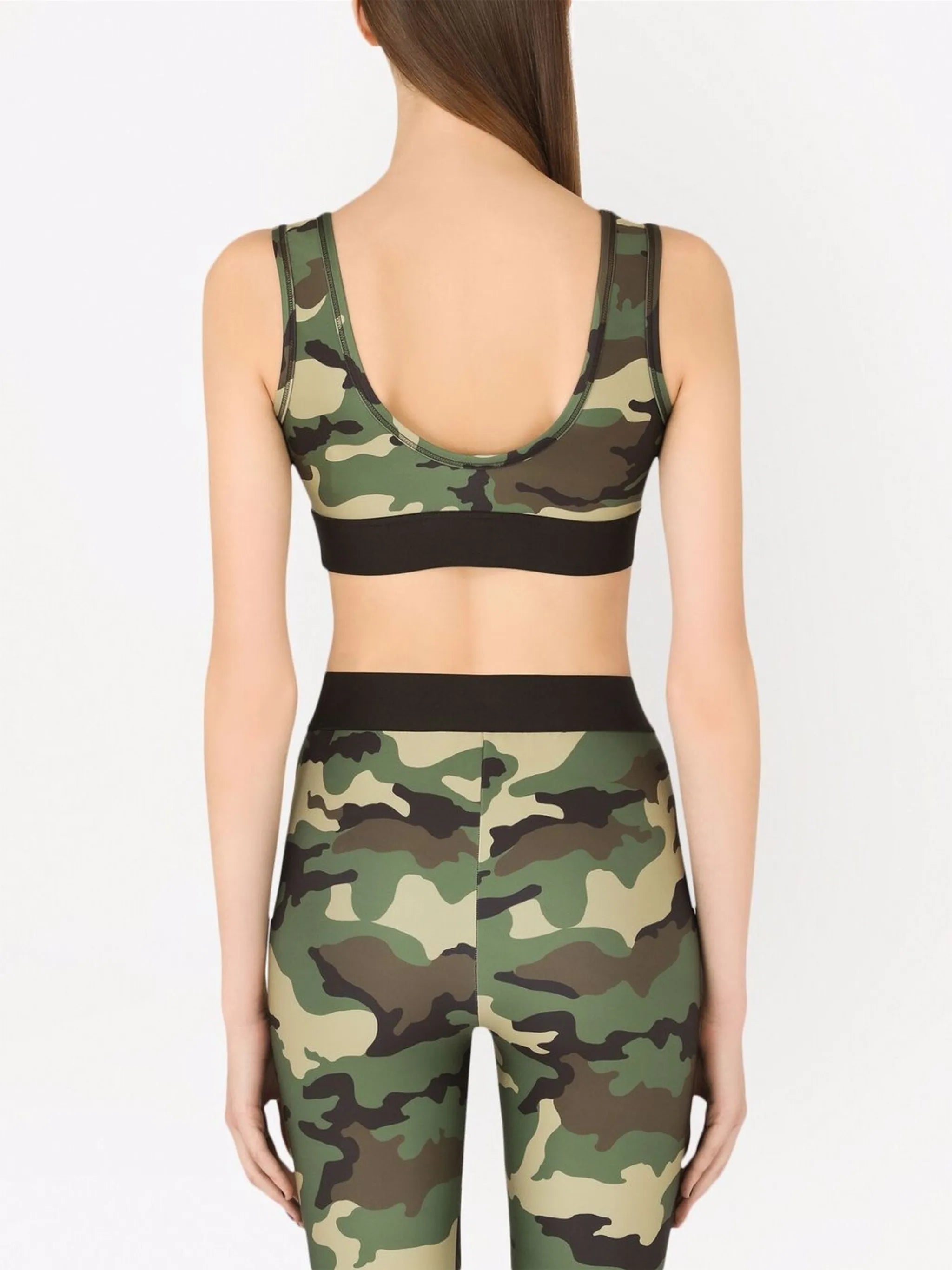 camouflage-print cropped top